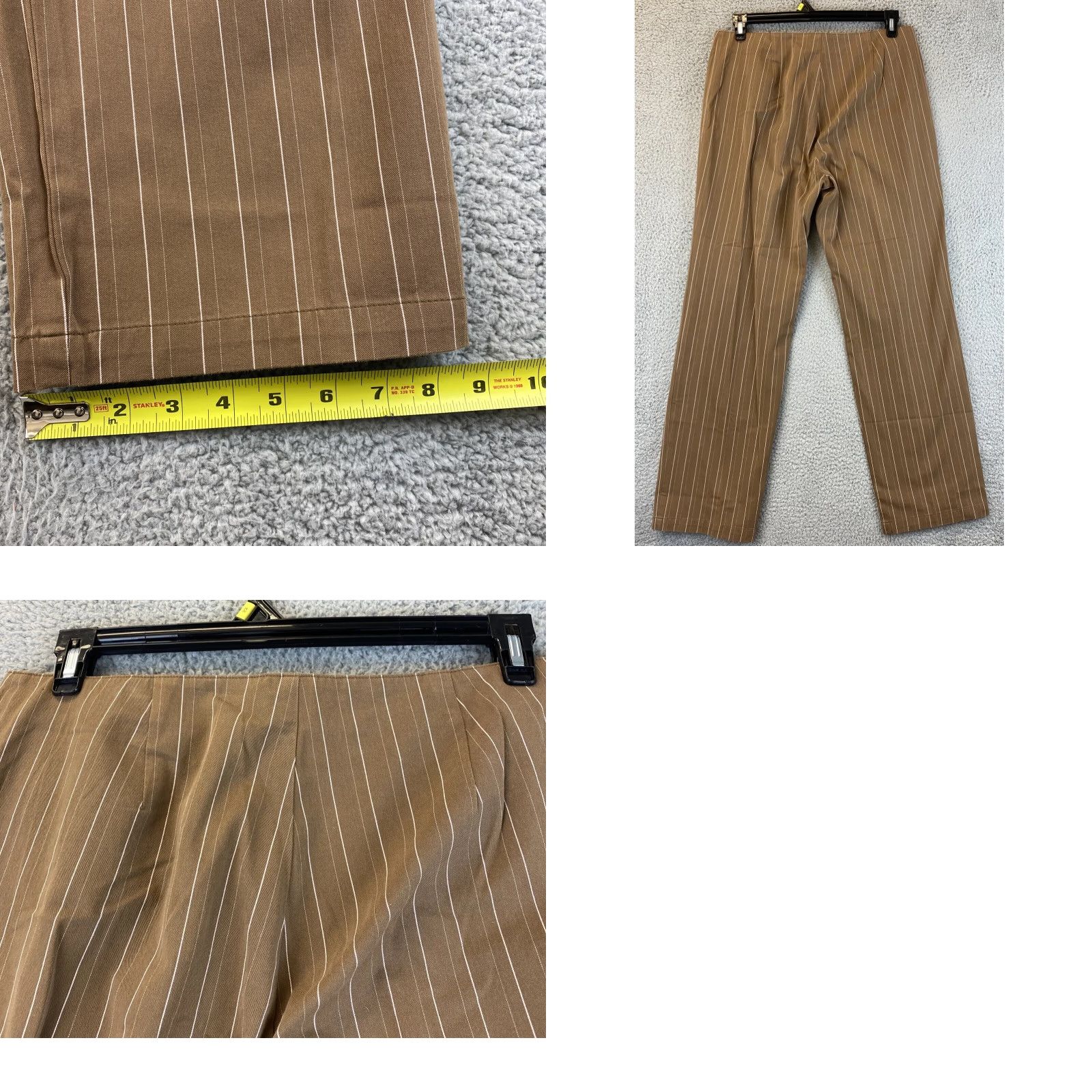 Dockers VINTAGE Dockers Womens Size 12 M Brown Chino Stripes Stretch Pants Straight Leg 90s Womens Pants Size 34" / US 12 / IT 48 - 8 Thumbnail