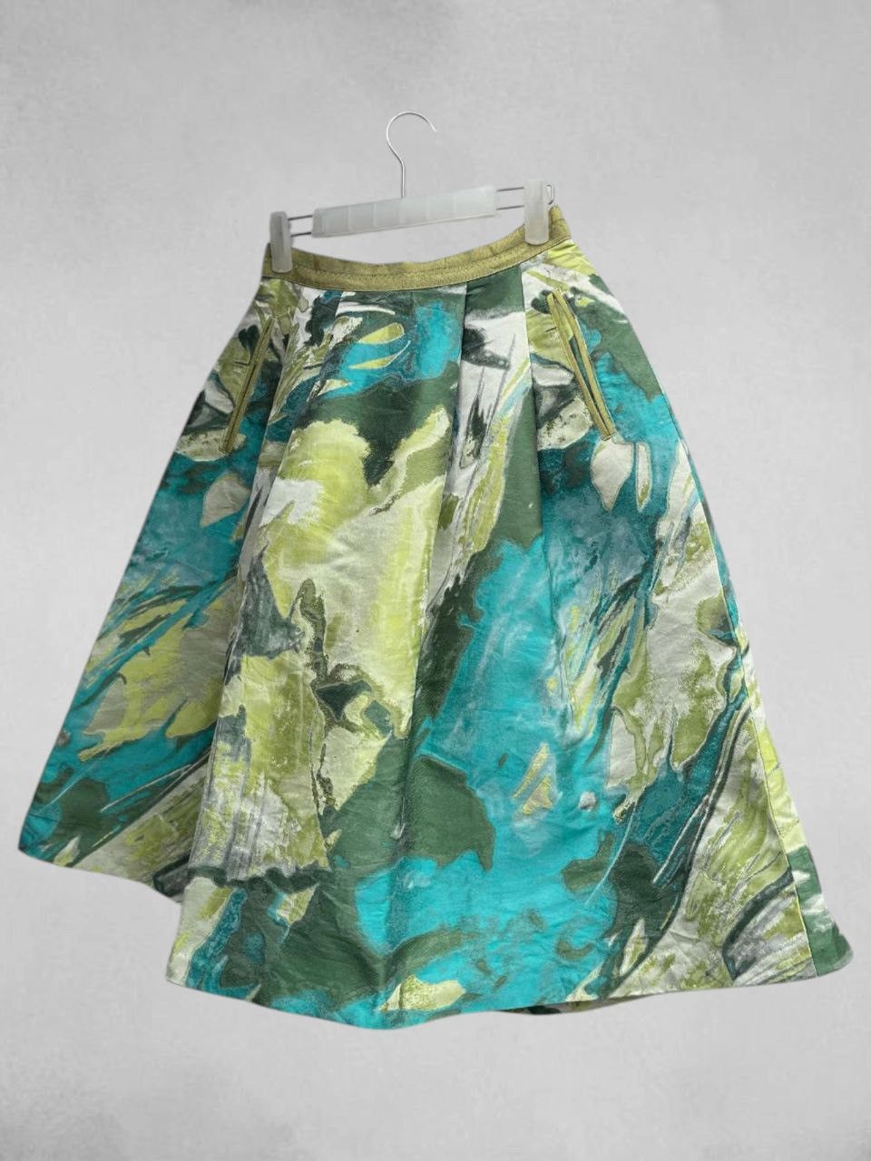 Lanvin Lanvin en Bleu Abstract Jacquard Skirt Size 23" - 4 Thumbnail