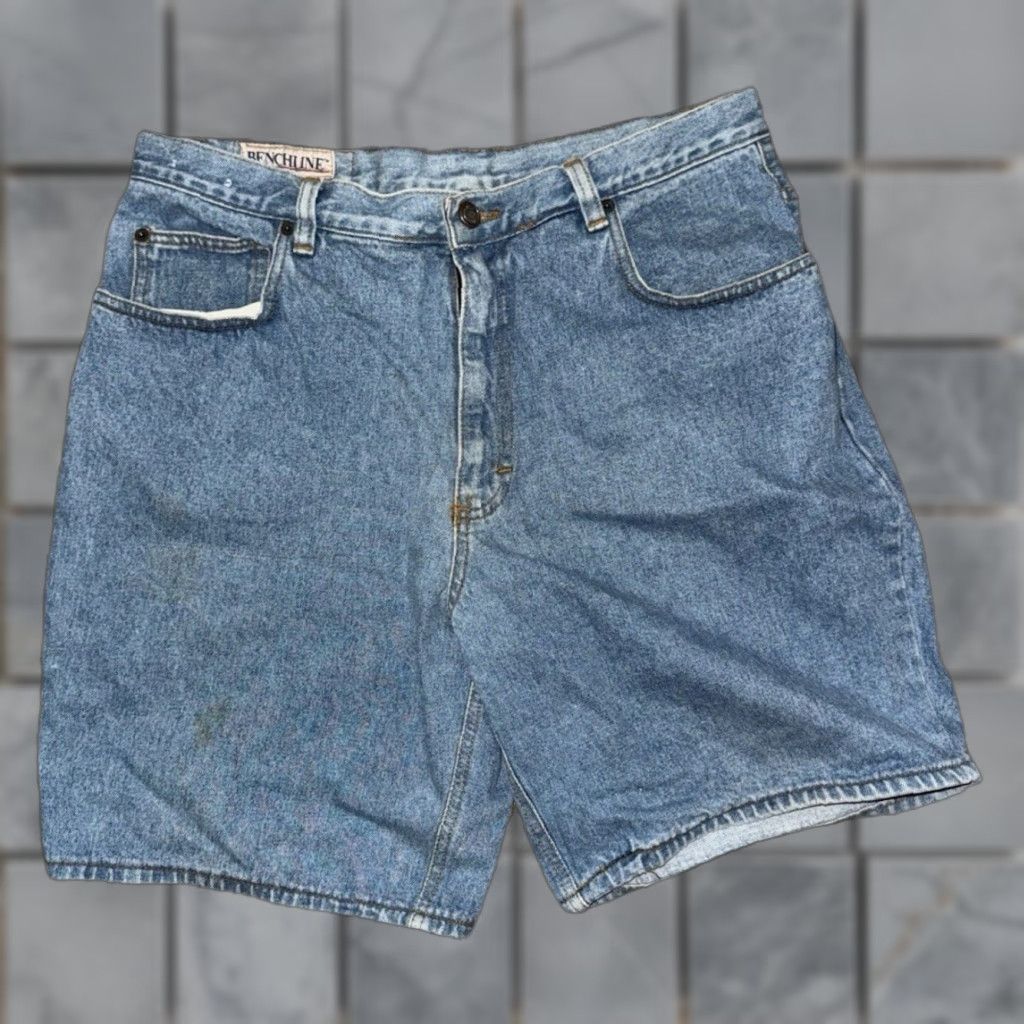 Bench VINTAGE Bench Line Denim Jorts Blue Men’s 34x10 High Rise Relaxed Fit Denim Blue USA Mens Size US 34 / EU 50 - 1 Thumbnail