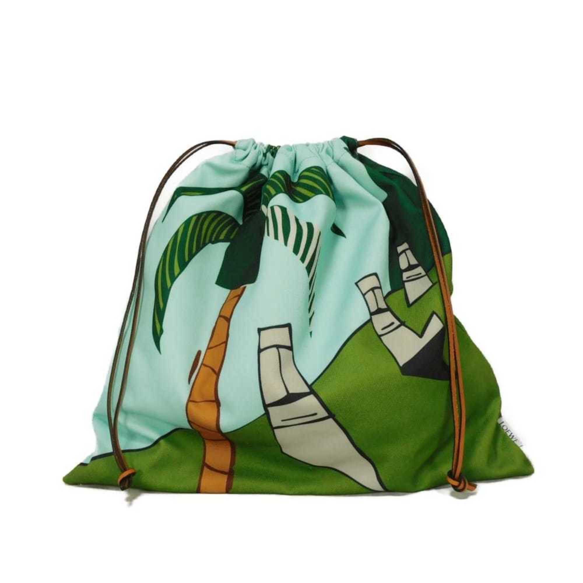 LOEWE Easter Island Drawstring Pouch Handbag in Multicolored Calfskin with Ken Price Green (C822057X05) for Men and Women