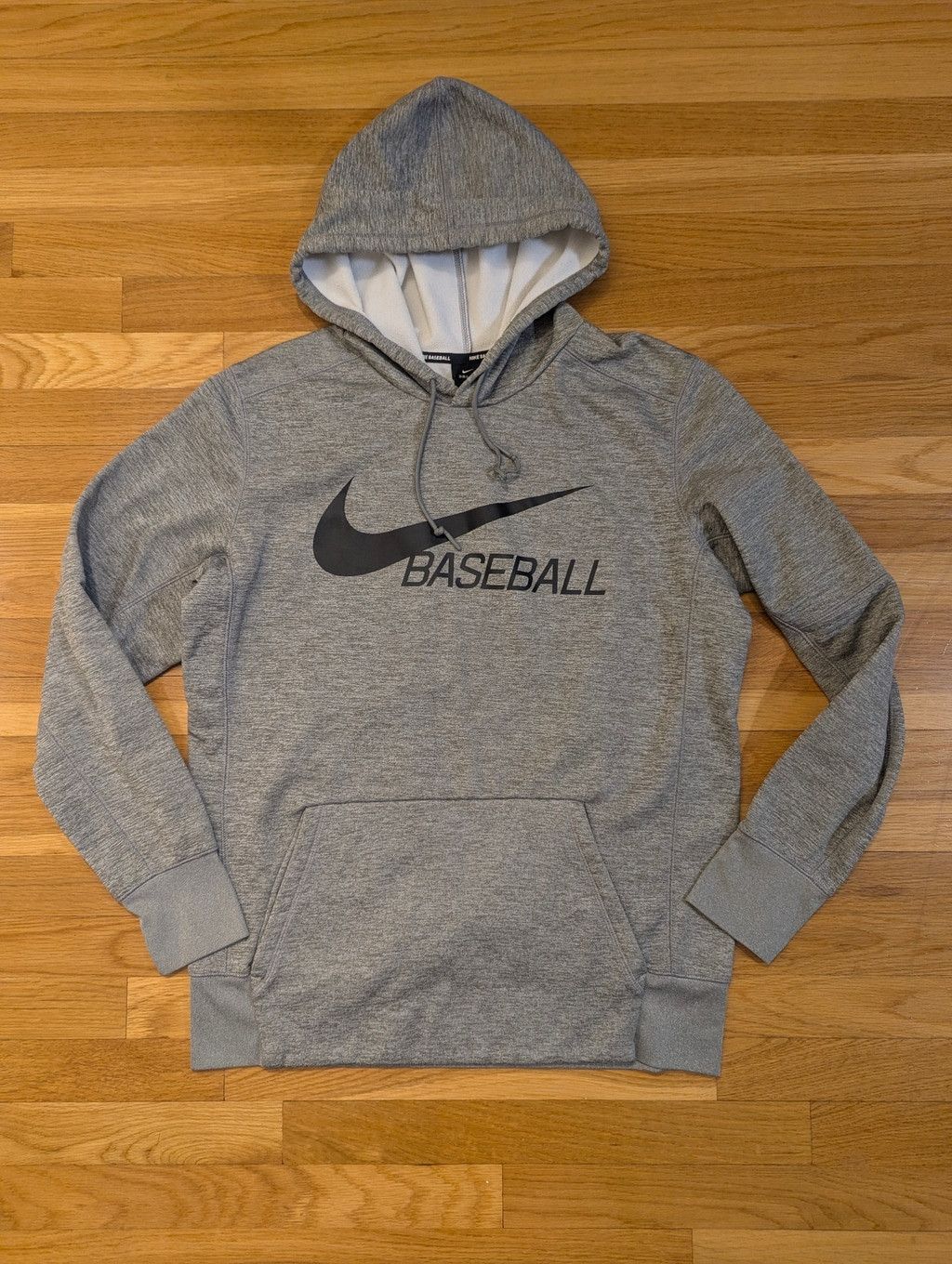 Nike Nike Baseball Hoodie Sweatshirt Large - gray w black logo Size US L / EU 52-54 / 3 - 4 Thumbnail