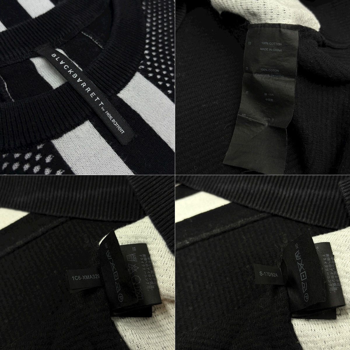 Black Barrett Black Barrett by Neil Barrett Pattern Netting Design Sweater Size US S / EU 44-46 / 1 - 20 Thumbnail