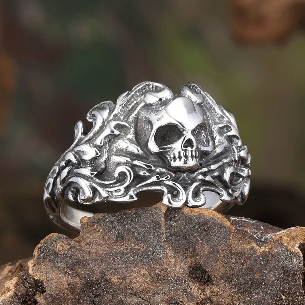 Jewelry Cool Skull Design Ring Size ONE SIZE - 4 Thumbnail