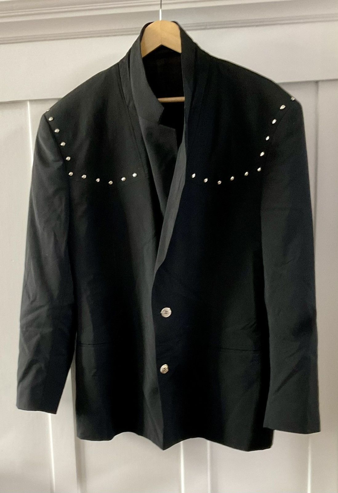 Claude Montana Vintage Claude Montana Mens Wool Studded Cowboy Blazer Size 50R - 5 Thumbnail