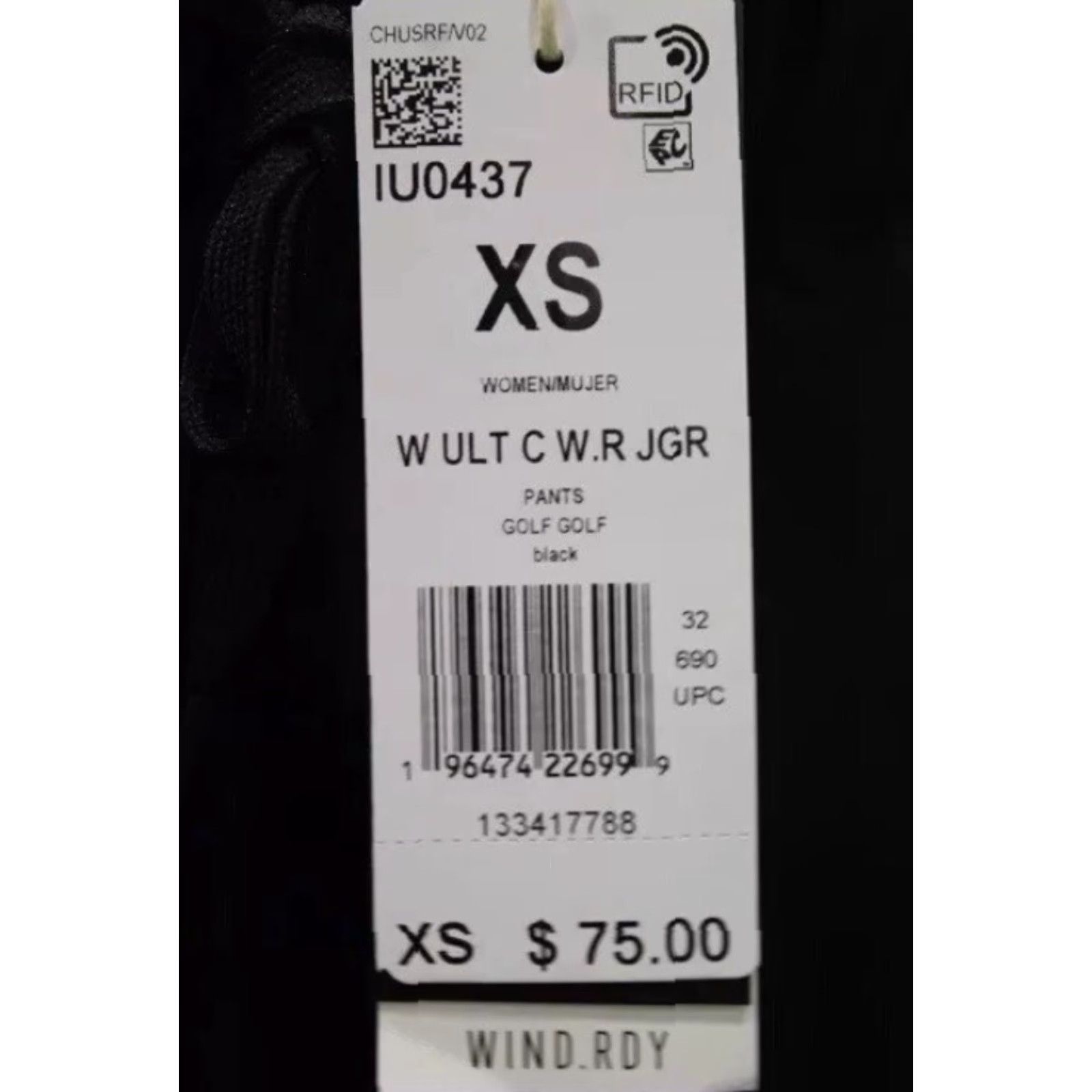 Adidas NEW NWT Women's Adidas Black Pull-On Drawstring Performance Wind Joggers XS Pants Size 26" / US 2 / IT 38 - 4 Thumbnail