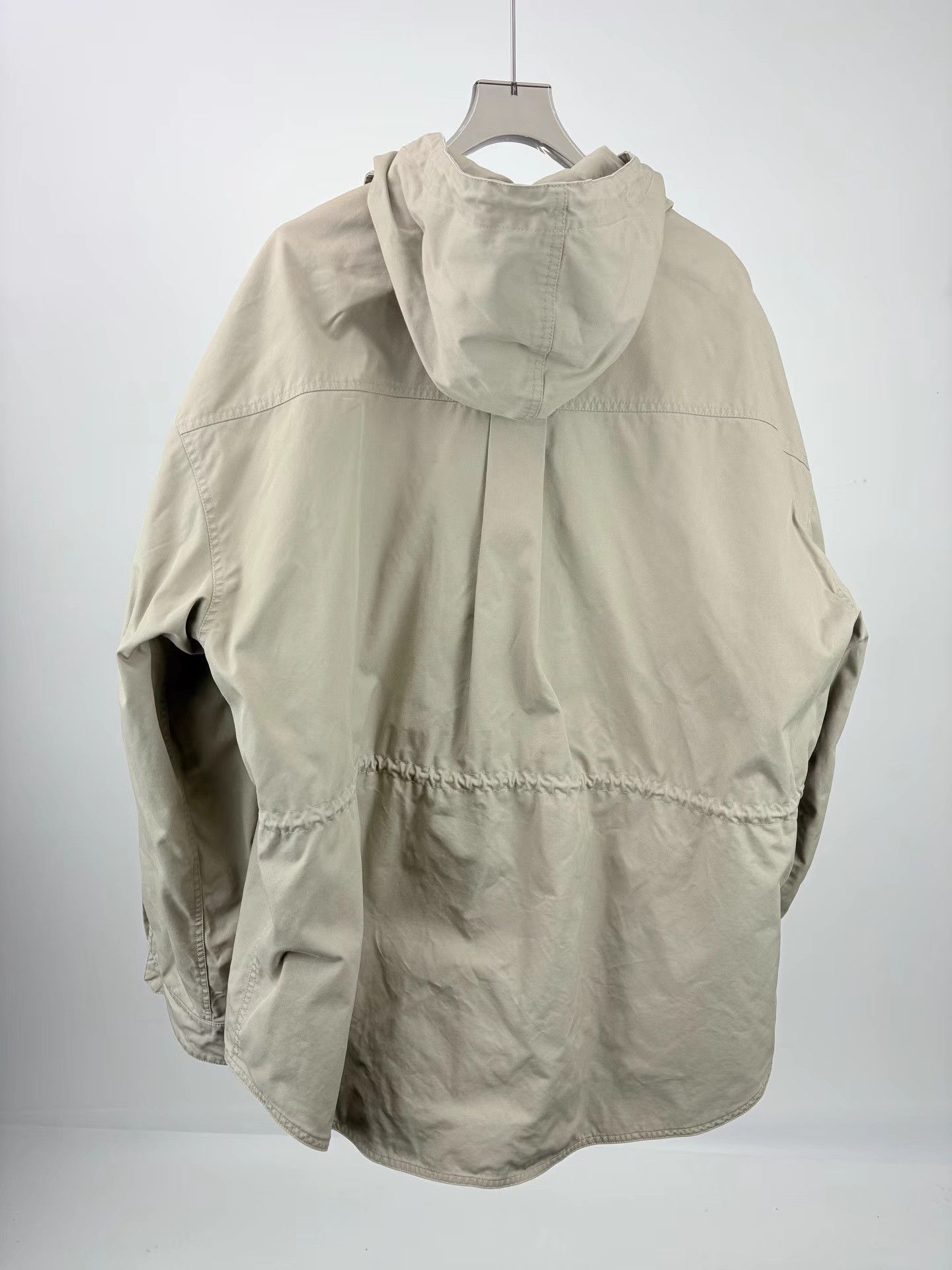 Balenciaga BALENCIAGA Khaki Oversized Hooded Trench Coat Size US L / EU 52-54 / 3 - 2 Thumbnail