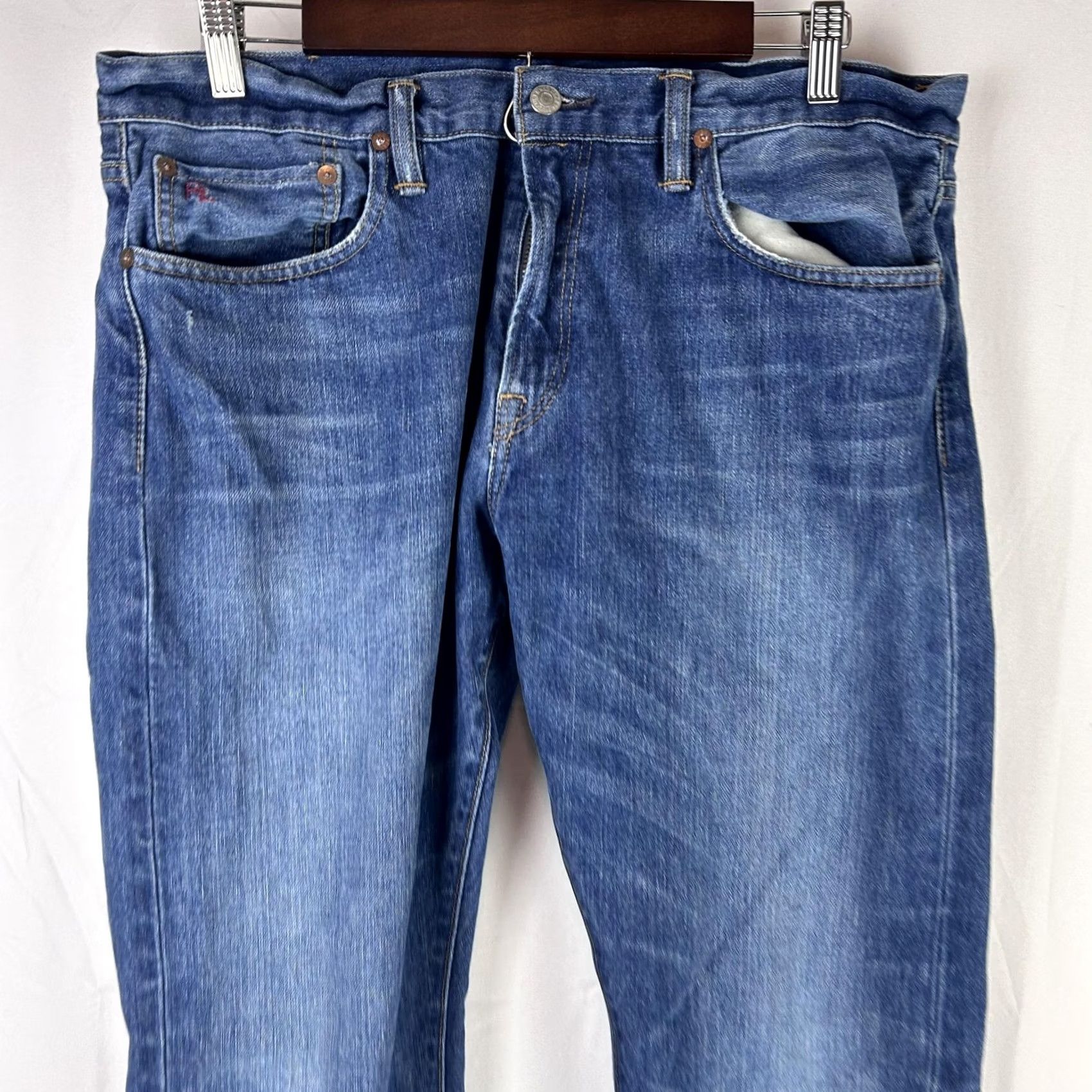 Polo Ralph Lauren VINTAGE? No. Polo Ralph Lauren Jeans Mens 34x30 Stratford Slim Fit Straight Denim Distressed Size US S / EU 44-46 / 1 - 2 Thumbnail