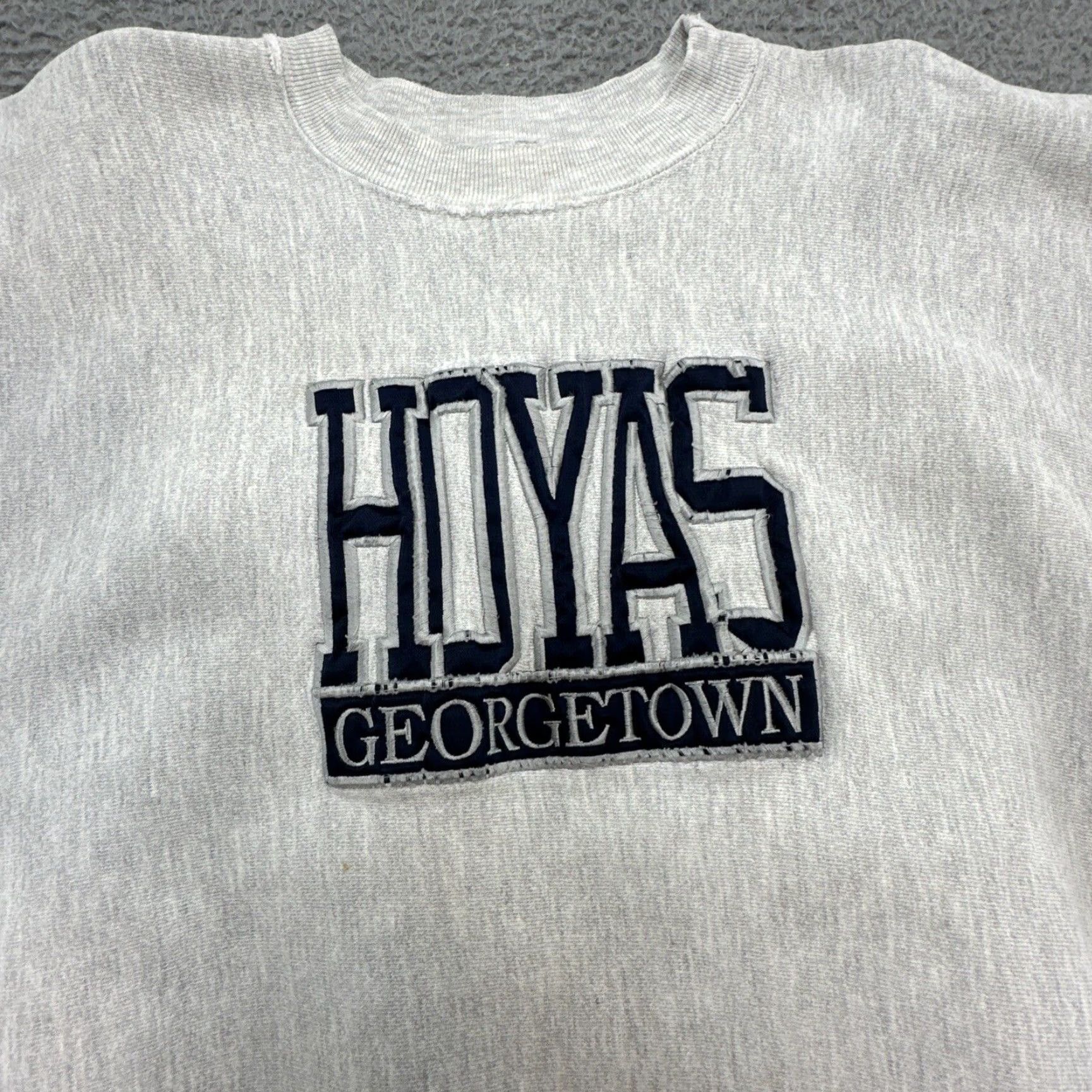 Vintage VINTAGE Georgetown Hoyas Sweatshirt Men L Gray University 90s Crable Sportswear Pullover Embroidered Cotton Polyester Sweatshirt Size US L / EU 52-54 / 3 - 2 Thumbnail