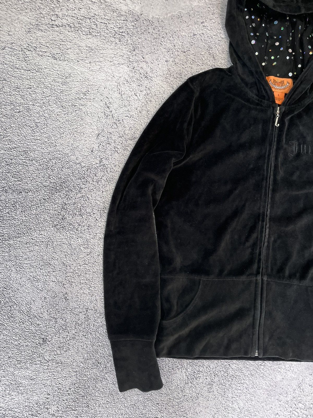 Juicy Couture Juicy Couture Women Zip Hoodie Velour Big Logo Black Size L Size L / US 10 / IT 46 - 7 Thumbnail