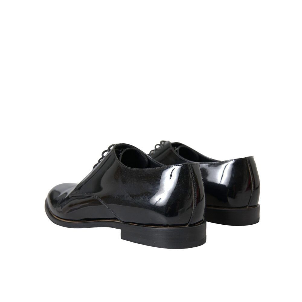 Dolce & Gabbana Dolce & Gabbana Black Patent Leather Derby Formal Dress Shoe Size US 9 / EU 42 - 4 Thumbnail