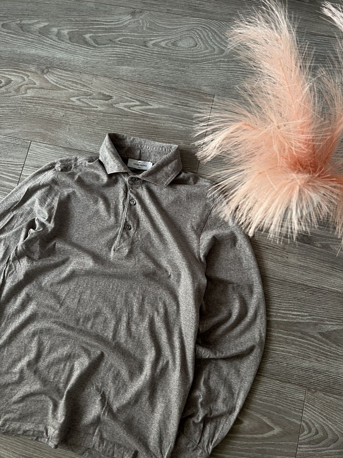 Gran Sasso ‼️Rare Luxury Gran Sasso Italy Virgin Wool 100% Button Polo ‼️ Size US L / EU 52-54 / 3 - 4 Thumbnail
