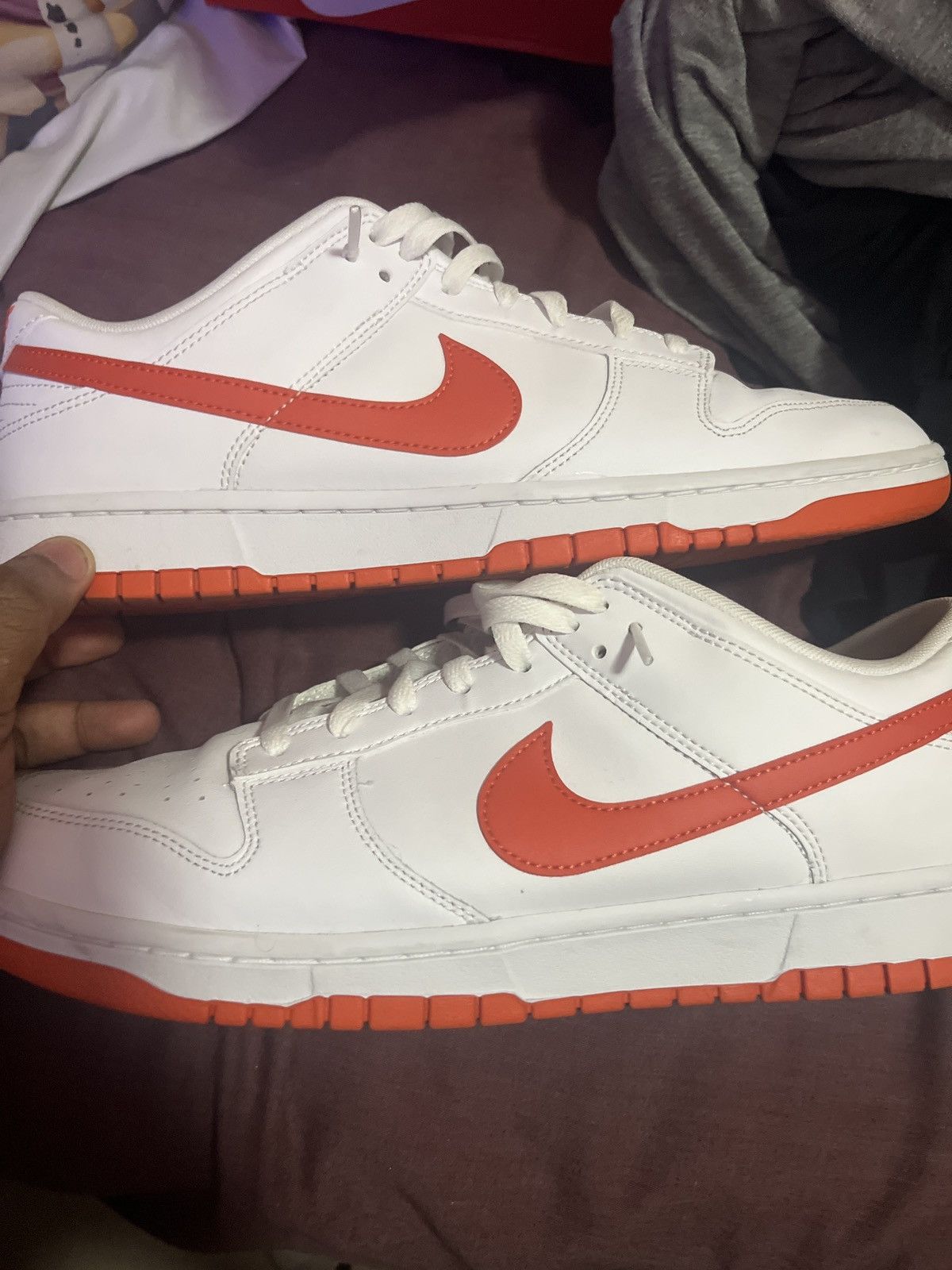 Nike dunk low white/Red Picante