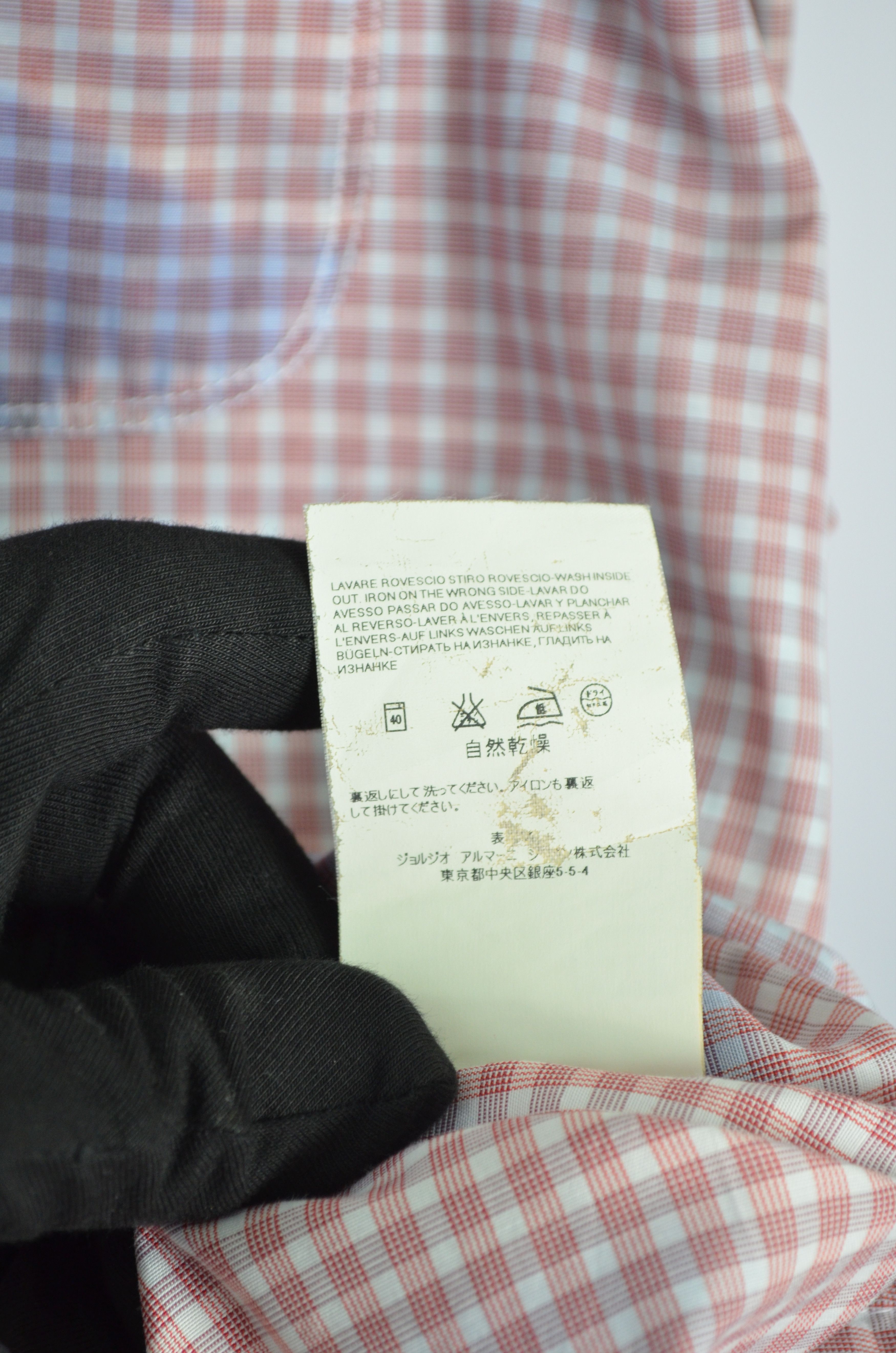 Armani × Vintage Vintage 90s Armani Jeans Check Logo Dyed Shirt Size XXL 2XL Size US XXL / EU 58 / 5 - 8 Thumbnail