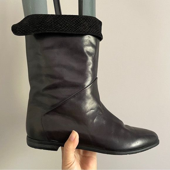 Bally Vintage Bally Leather Flat Pointed Toe Mid-Shin Boots Size US 7.5 / IT 37.5 - 4 Thumbnail