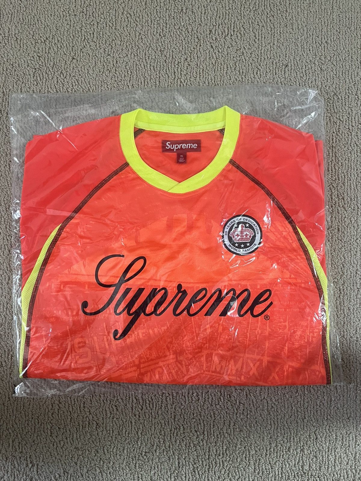 Supreme Jacquard Soccer Jersey Orange XL