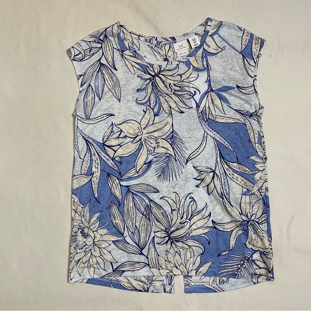 Halston NWT New Halston Floral Linen Knit Sleeveless Back Button To Size M / US 6-8 / IT 42-44 - 8 Thumbnail