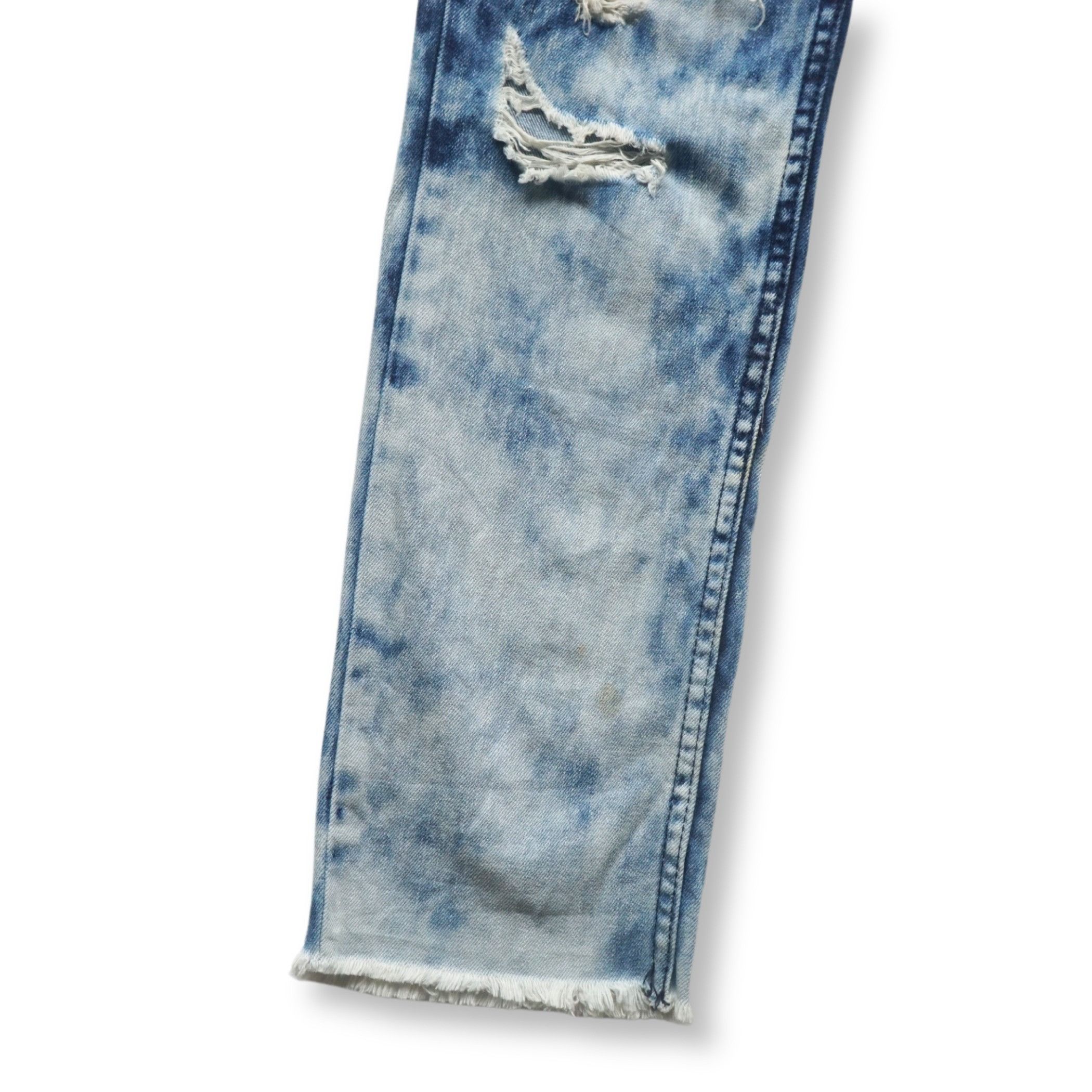 Japanese Brand RINGS Acid Wash Distressed Ripped Jeans Size US 32 / EU 48 - 5 Thumbnail