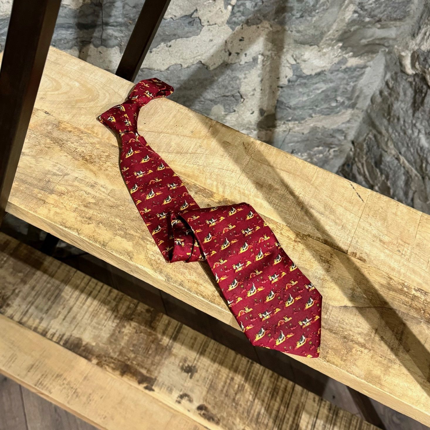 Salvatore Ferragamo Salvatore Ferragamo Dogs Prints Red Silk Tie Size ONE SIZE - 1 Thumbnail