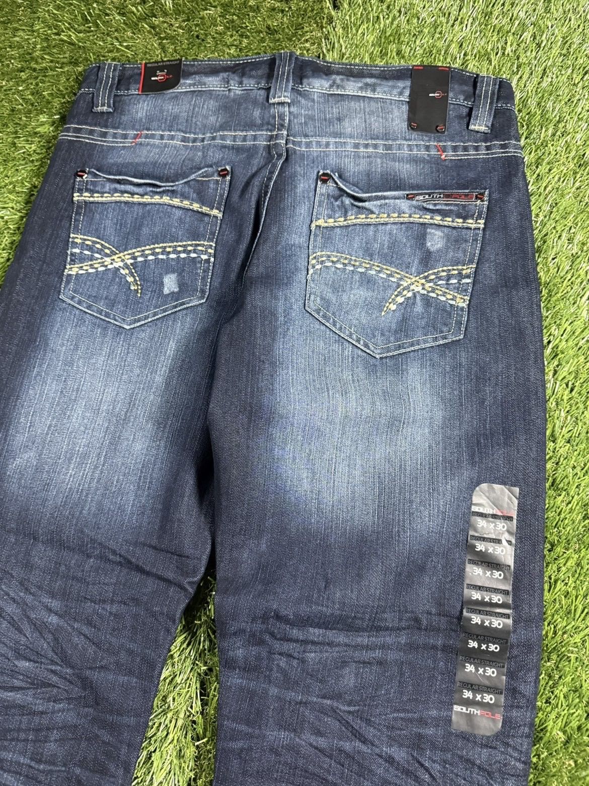 Southpole Vintage Y2K Baggy South Pole Distressed Denim Grunge Jeans Size US 34 / EU 50 - 2 Thumbnail