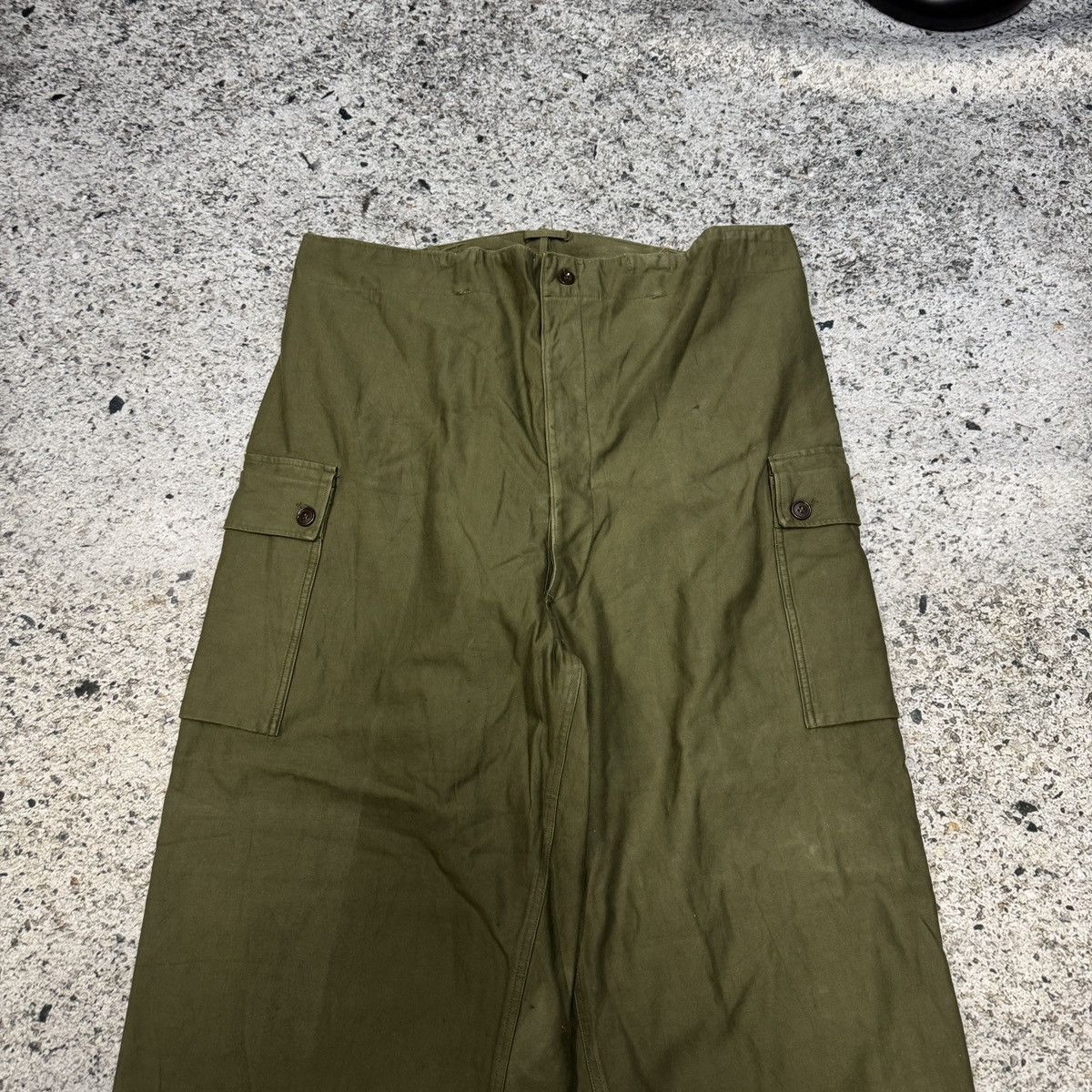 Vintage 60s Dutch Army Heavyweight Wide Leg Canvas Cargo Pants Size US 40 / EU 56 - 10 Thumbnail