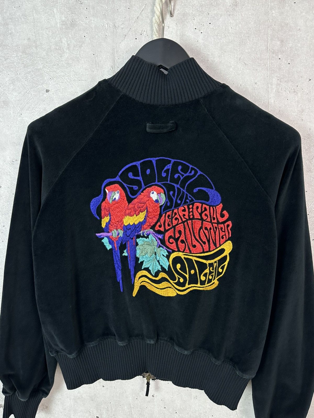 Vintage Jean Paul Gaultier Soleil Vintage Parrots Velour WMNS Bomber Size L / US 10 / IT 46 - 10 Thumbnail
