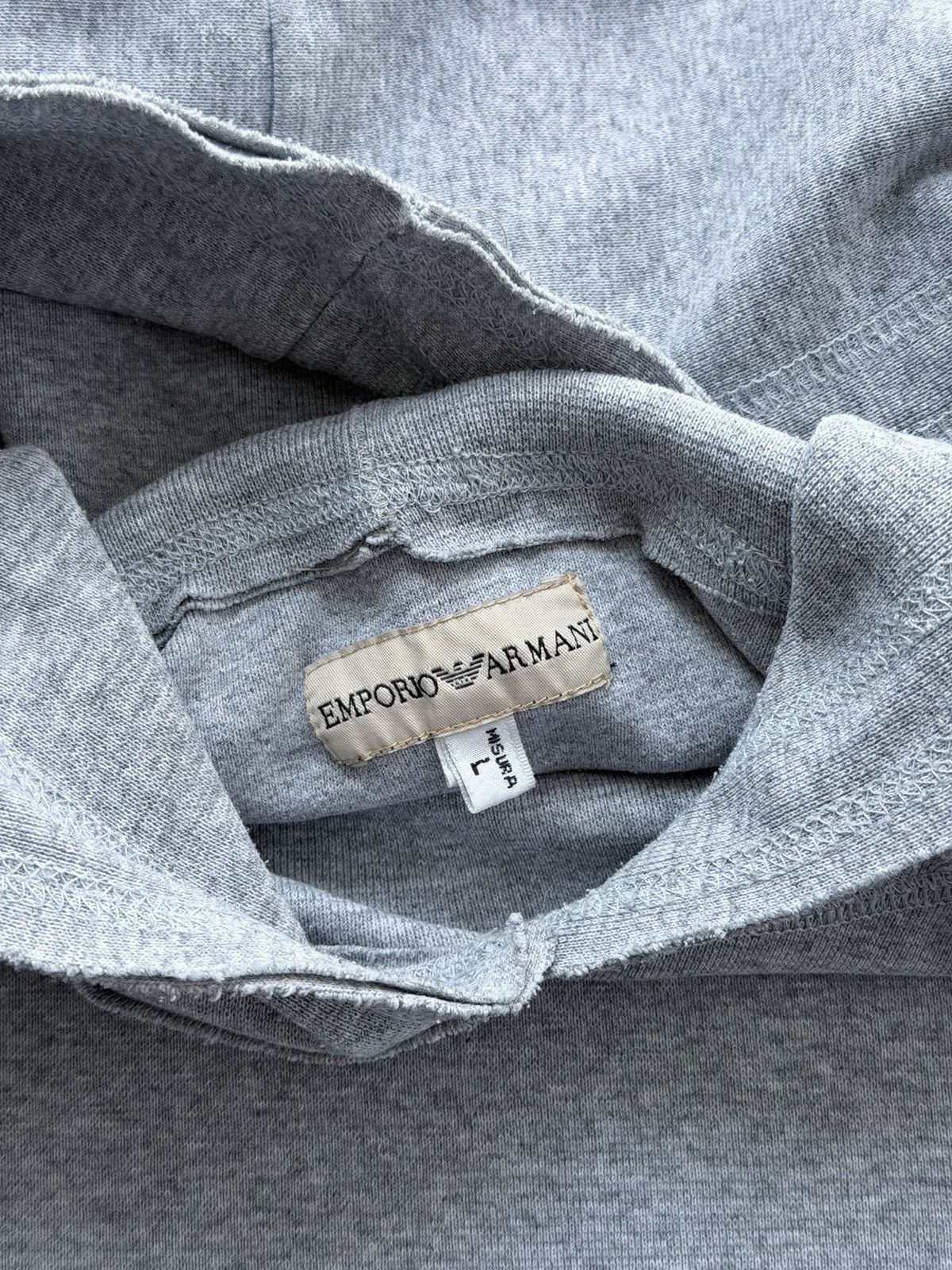 Emporio Armani 2000s Emporio Armani Distressed Hoodie Size US L / EU 52-54 / 3 - 10 Thumbnail
