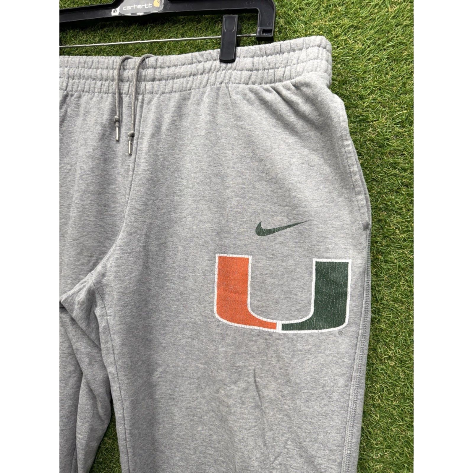 Nike Nike Sweatpants University Of Miami Mens L Gray Wide Leg Sports Lounge Size US 33 - 3 Thumbnail