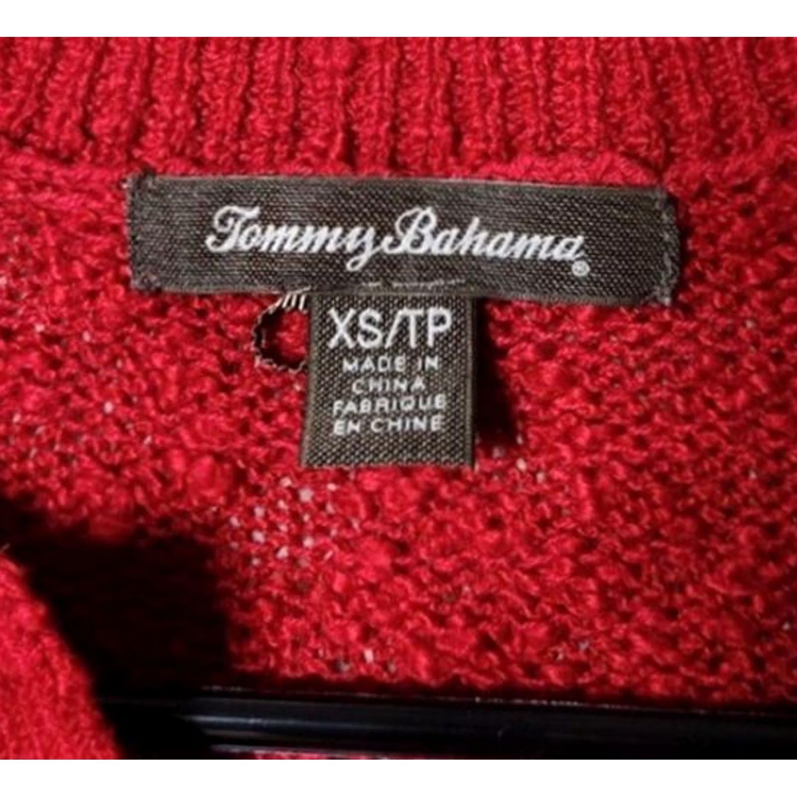 Tommy Bahama Tommy Bahama Sweater Women's XS Knit 3/4 Sleeve Pullover Red Cotton Blend Knit Solid Pullover 60% Cotton 40% Acrylic Womens Size XS / US 0-2 / IT 36-38 - 4 Thumbnail