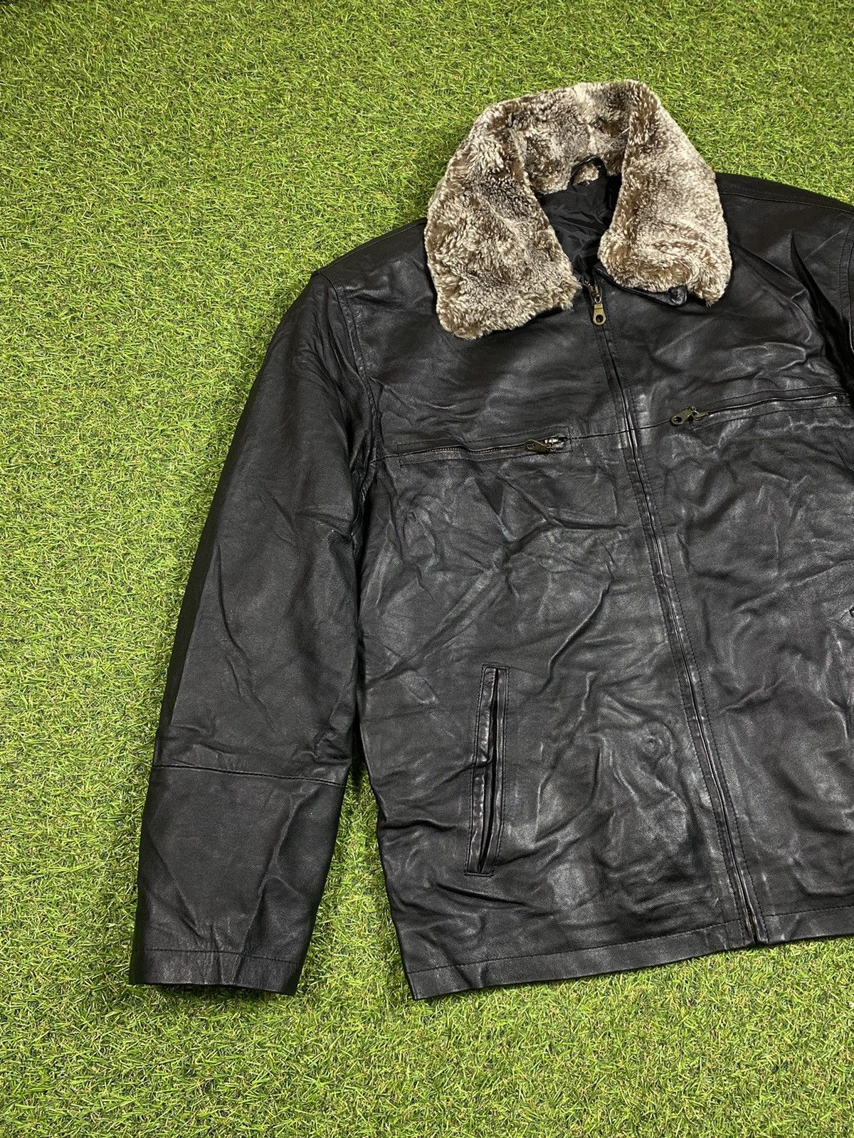 Genuine Leather × Vintage Vintage 90s Leather jacket black streetwear style Size US M / EU 48-50 / 2 - 2 Thumbnail