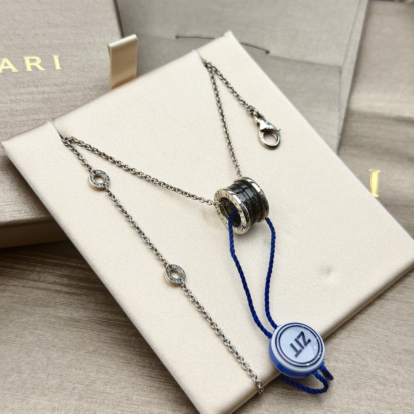 Bvlgari BVLGARI Charity Black Ceramic Silver Necklace Size ONE SIZE - 1 Preview