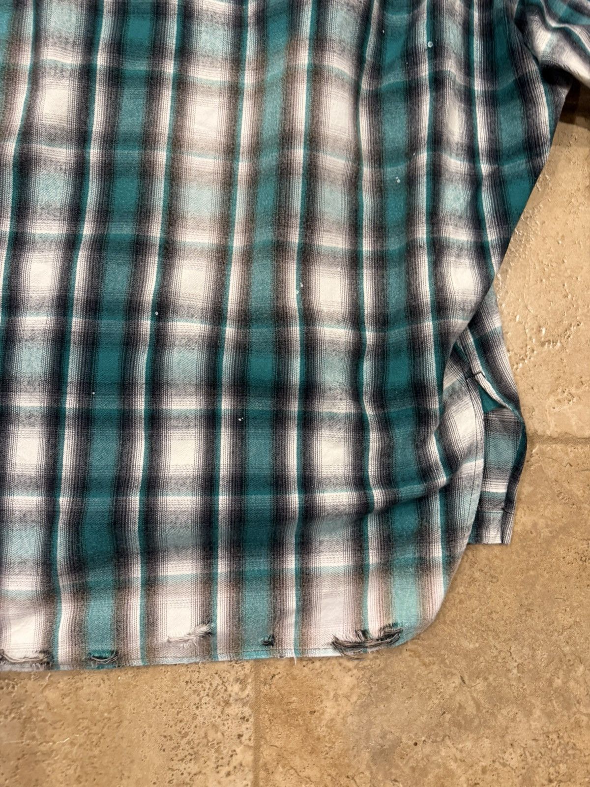 Maison MIHARA YASUHIRO Maison Mihara Yasuhiro Distressed Green Check Flannel Shirt Size US L / EU 52-54 / 3 - 17 Thumbnail