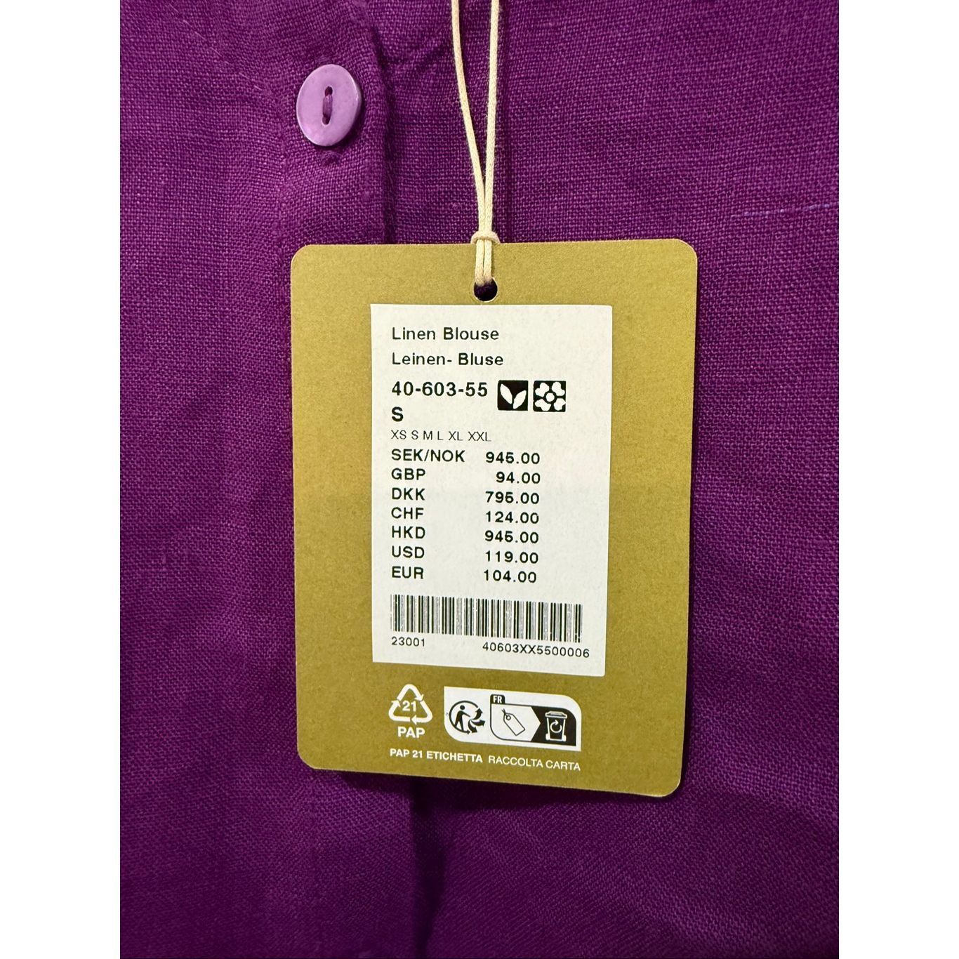 Guru Gudrun Sjoden NWT linen tunic blouse pockets size Small Size S / US 4 / IT 40 - 6 Thumbnail