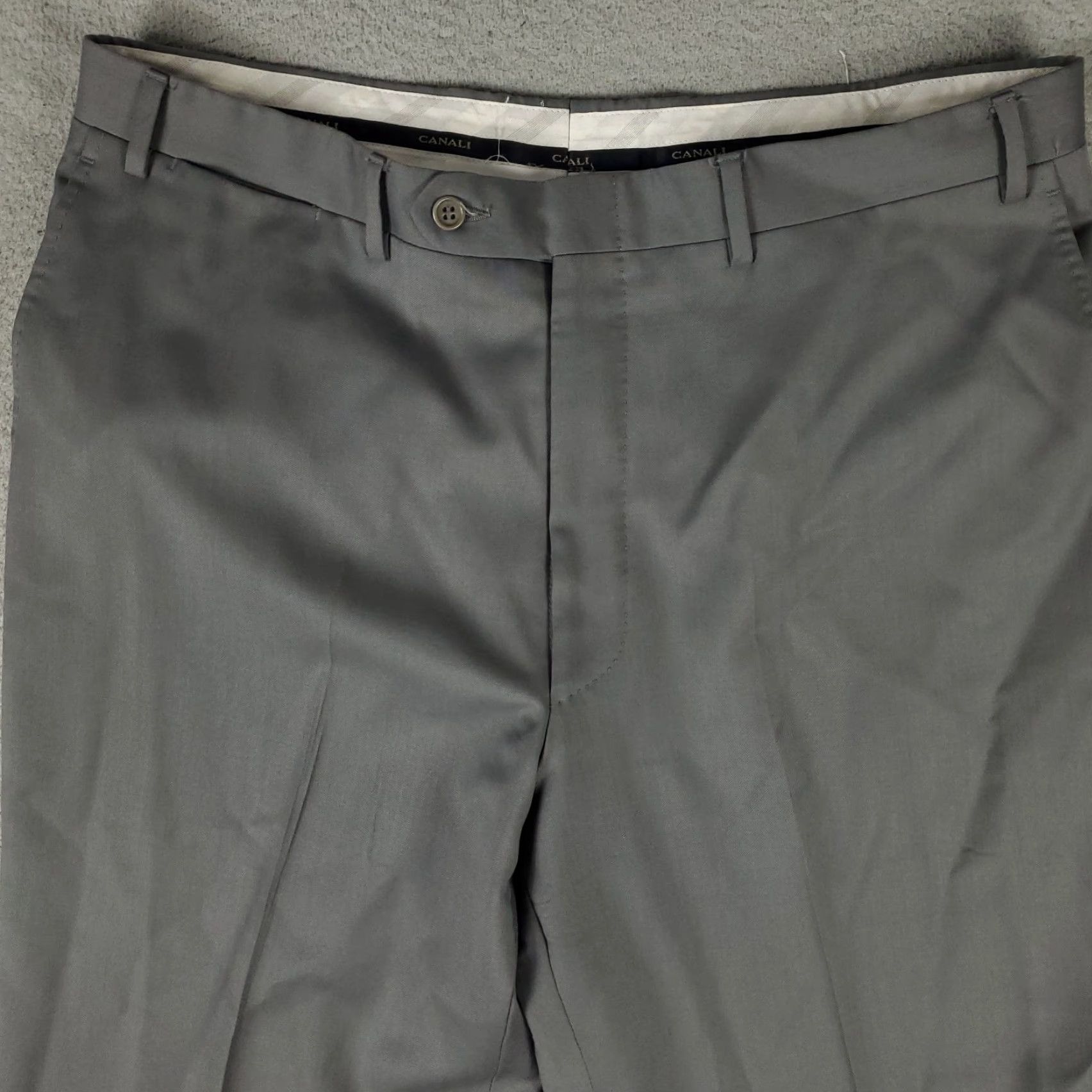 Canali Canali Gray Wool Dress Pants 34x28 Flat Front Men's Trousers Regular Fit Size US 34 / EU 50 - 2 Thumbnail