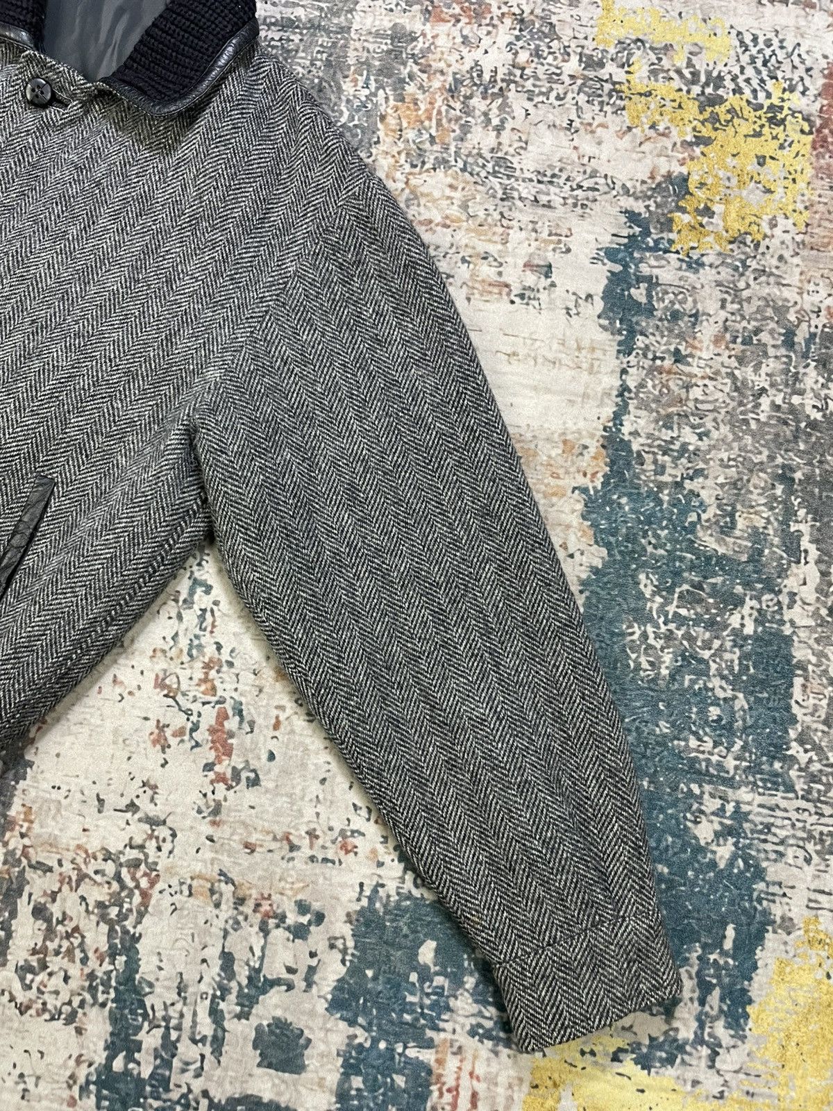 Luciano Barbera Luciano Barbera Herringbone Tweed Wool Bombers Size US L / EU 52-54 / 3 - 4 Thumbnail