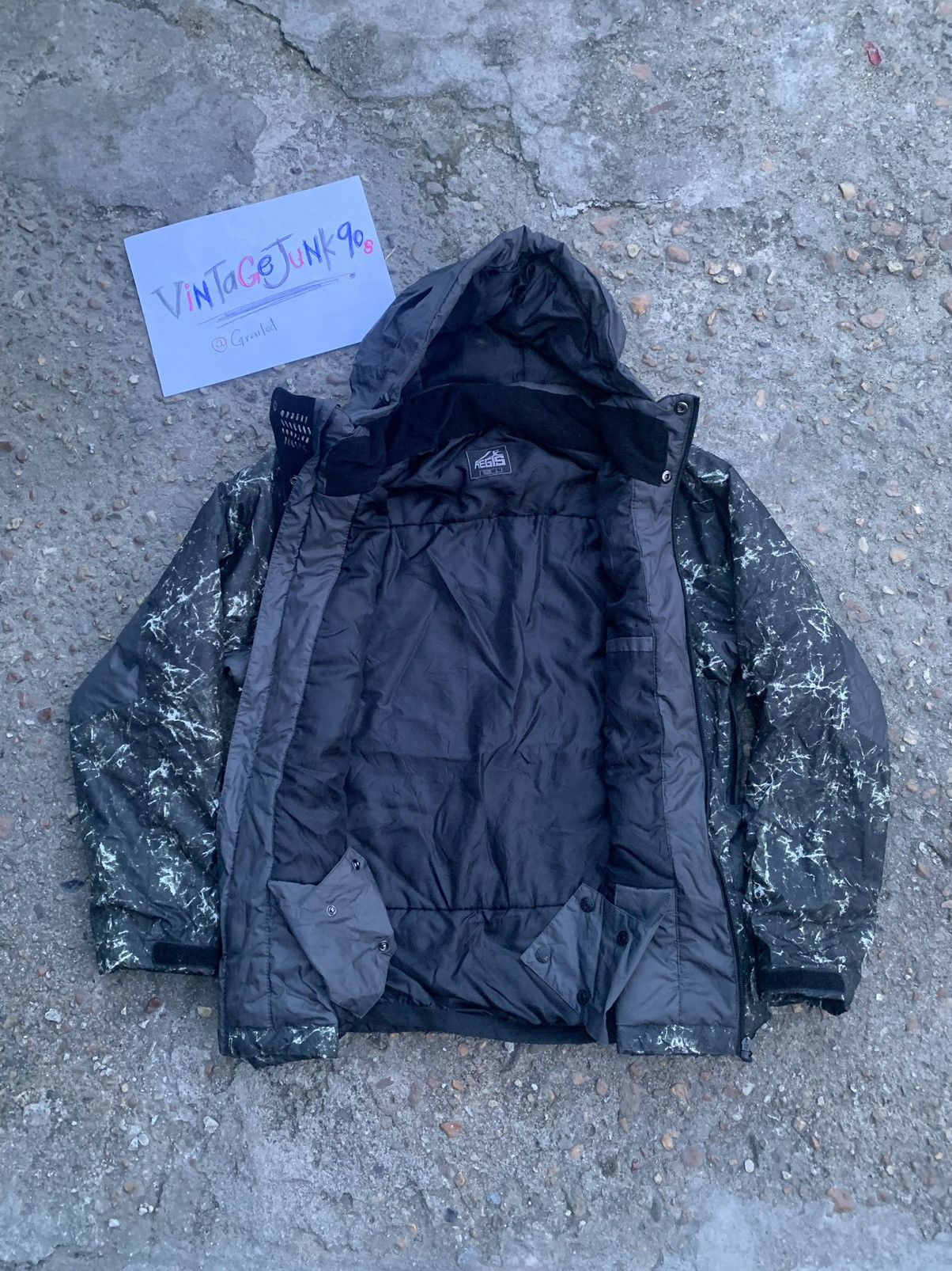 image of Bomber Jacket x Vintage Aegis Puffer Jacket in Green, Men's (Size Large)