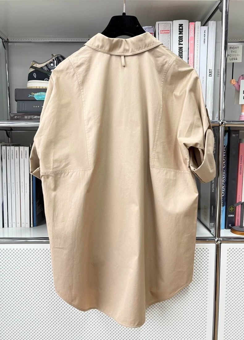 Hermes Casual Khaki Roll Sleeve Shirt Size 34-2506 Size S / US 4 / IT 40 - 4 Thumbnail