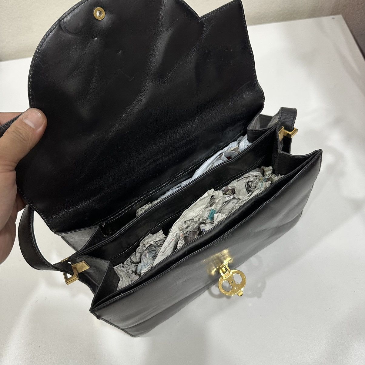 Celine CELINE BOX TRIOMPHE LEATHER SHOULDER BAG Size ONE SIZE - 15 Thumbnail