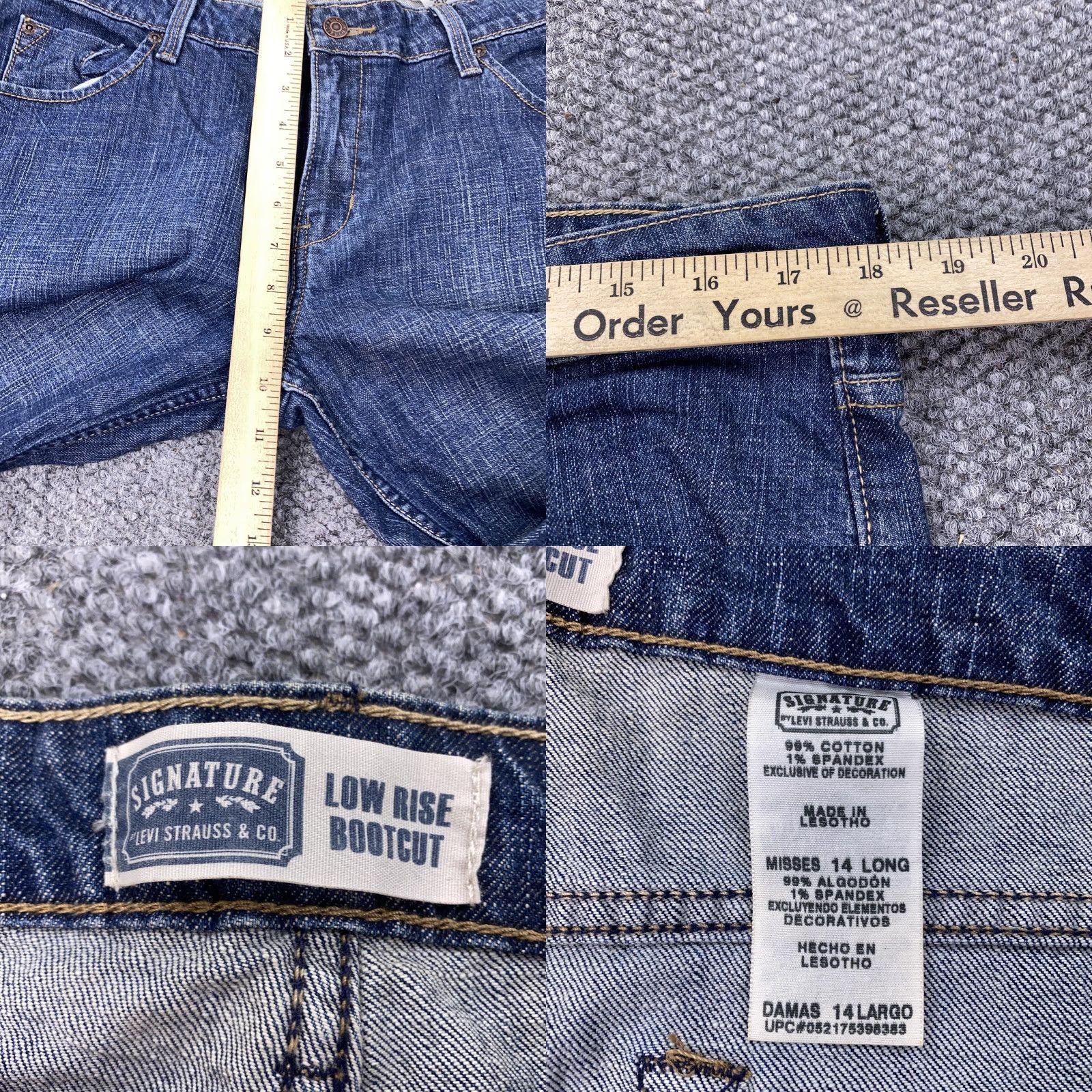 Vintage Signature Levi Strauss Jeans Women 14 Long Blue Low Rise Bootcut Stretch Denim Size 36" / US 14 / IT 50 - 8 Thumbnail