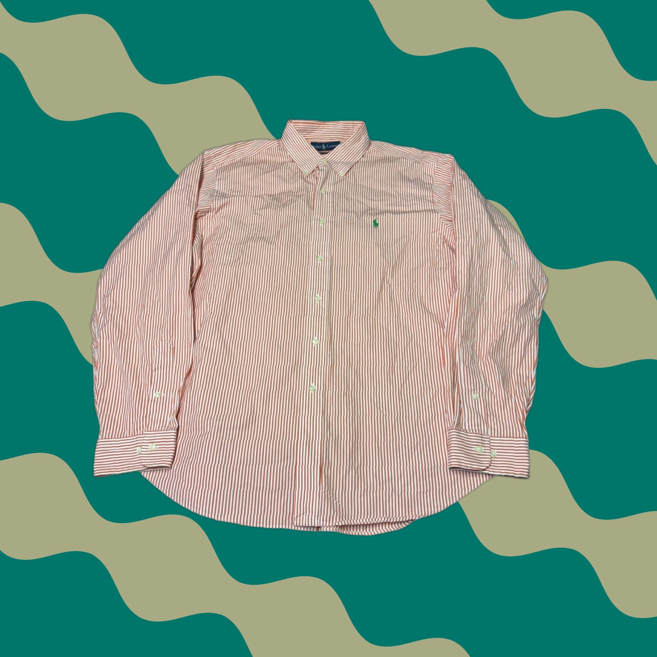 Ralph Lauren Ralph Lauren Button-Up Shirt Striped Classic Fit Orange White Mens 17XL XL Long Sleeve Button-Down Collared Pockets Embroidered Polo Big Pony Size US XXL / EU 58 / 5 - 1 Thumbnail