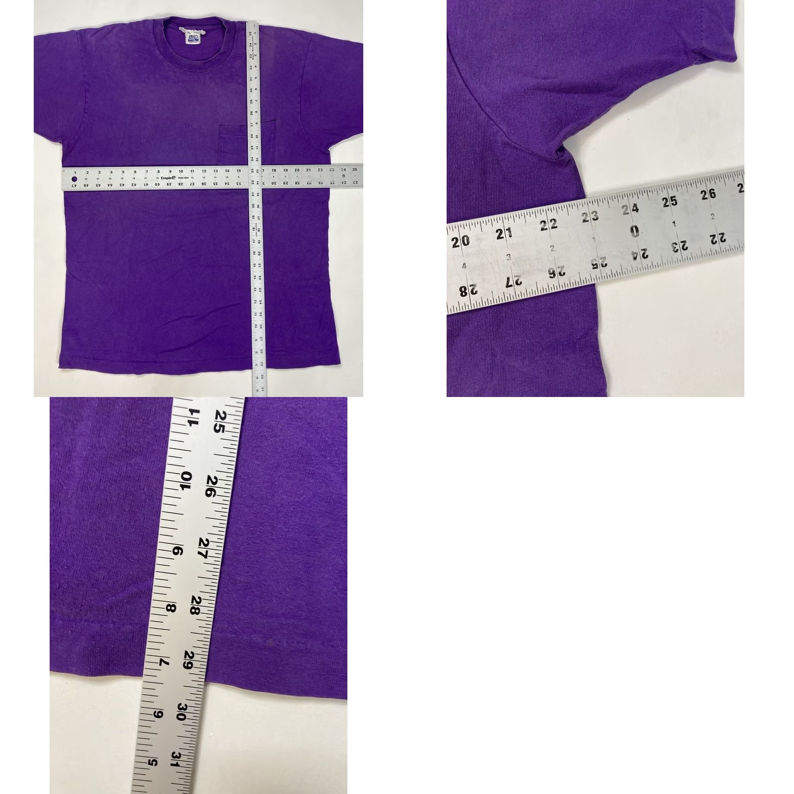 Vintage VINTAGE B.V.D T-Shirt Shirt Men's XL Purple 90s USA Pocket Cotton Crew Neck Short Sleeve Logo 1990s Womens Mens Girls Size US XL / EU 56 / 4 - 8 Thumbnail