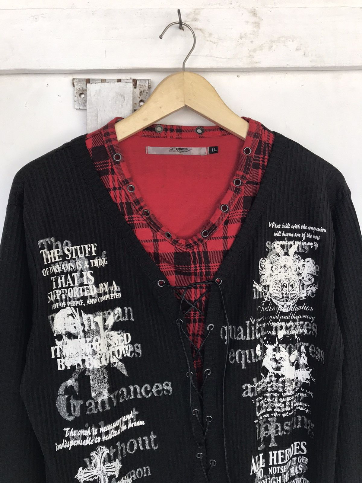 Japanese Brand Y2K Laces Up Euroyal Poem Double Layer Size US L / EU 52-54 / 3 - 3 Thumbnail