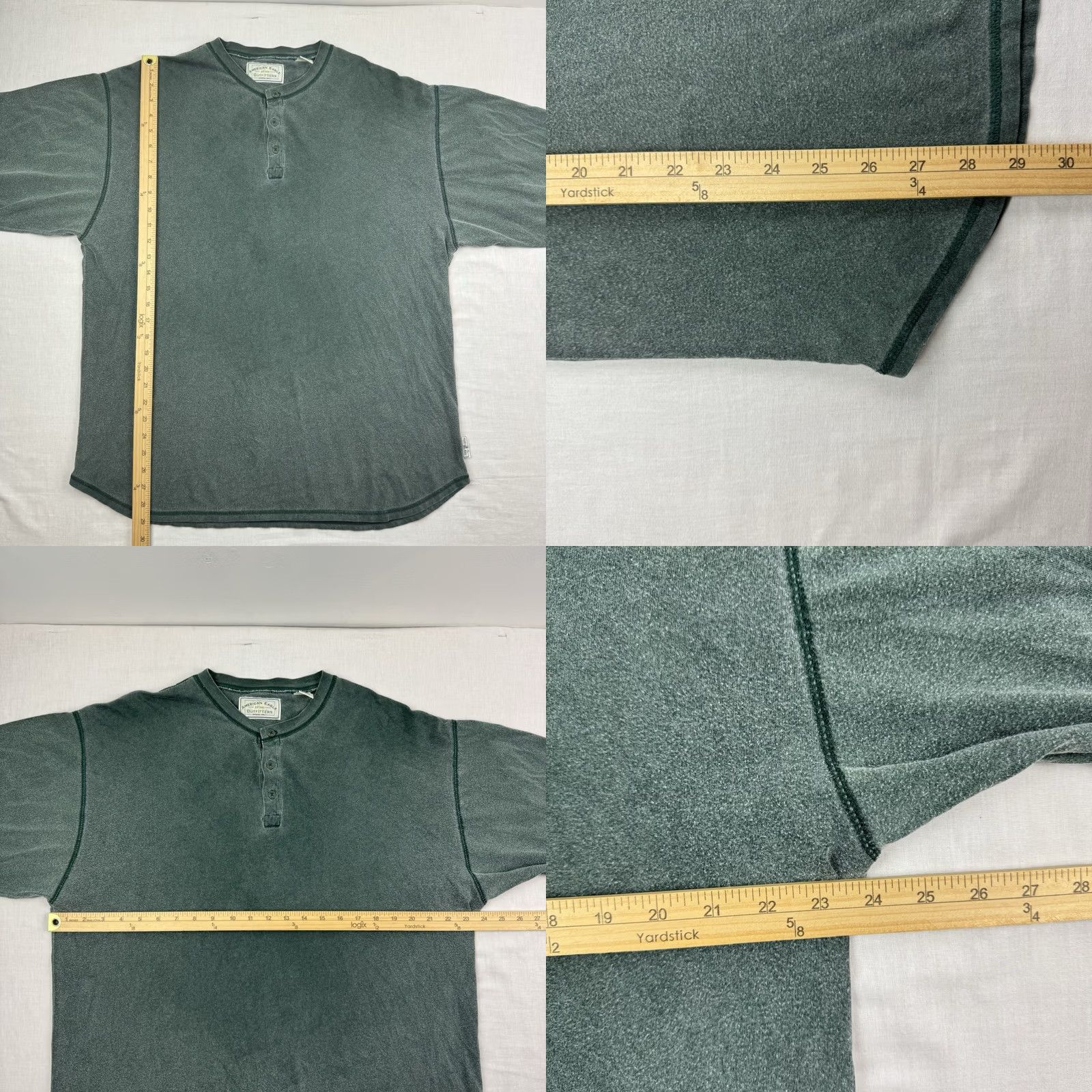 American Eagle Outfitters VINTAGE American Eagle Henley Shirt Adult XL Green Cotton Long Sleeve Button Up 90s Y2K Hipster Punk Mens Size US XL / EU 56 / 4 - 8 Thumbnail