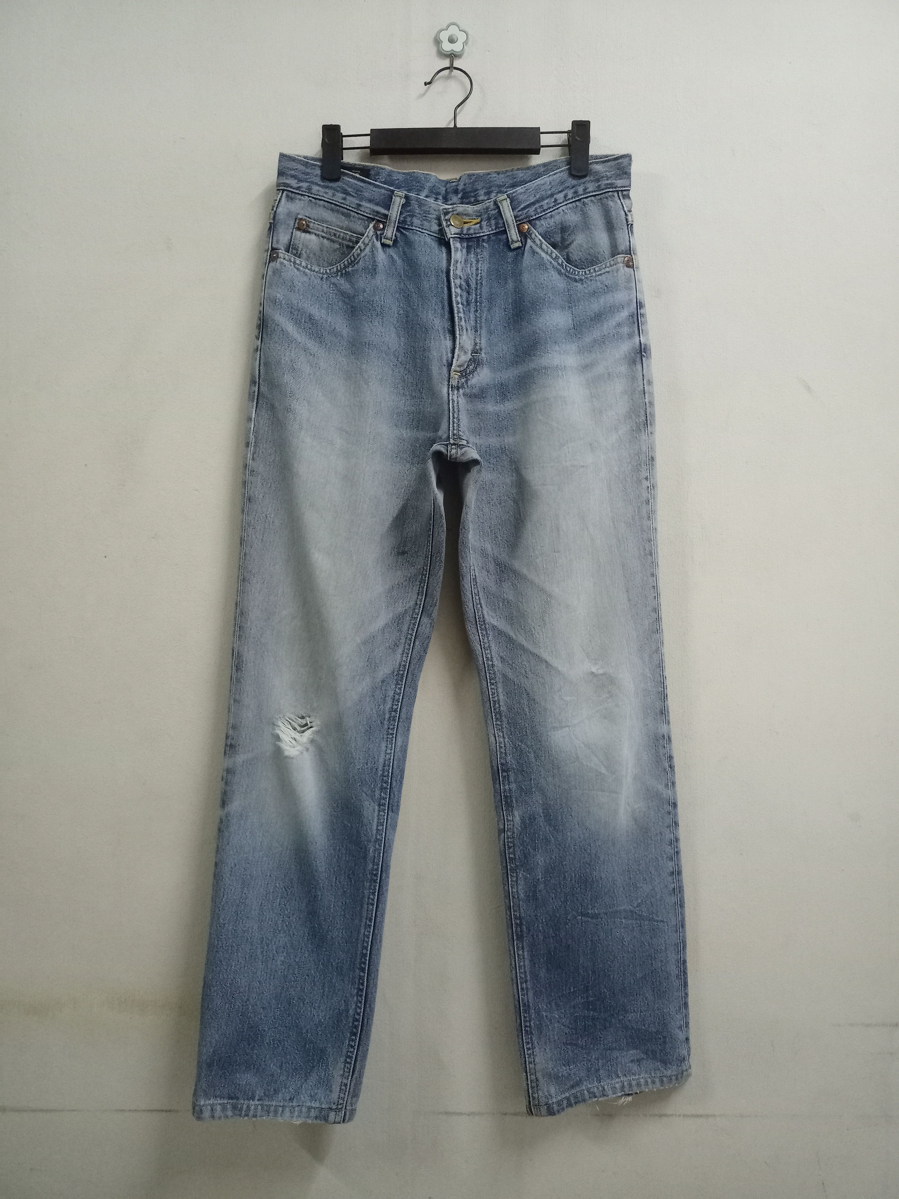 Lee Vintage Japanese Lee Riders Faded Wash Ripped Loose Jeans Size US 31 - 1 Thumbnail