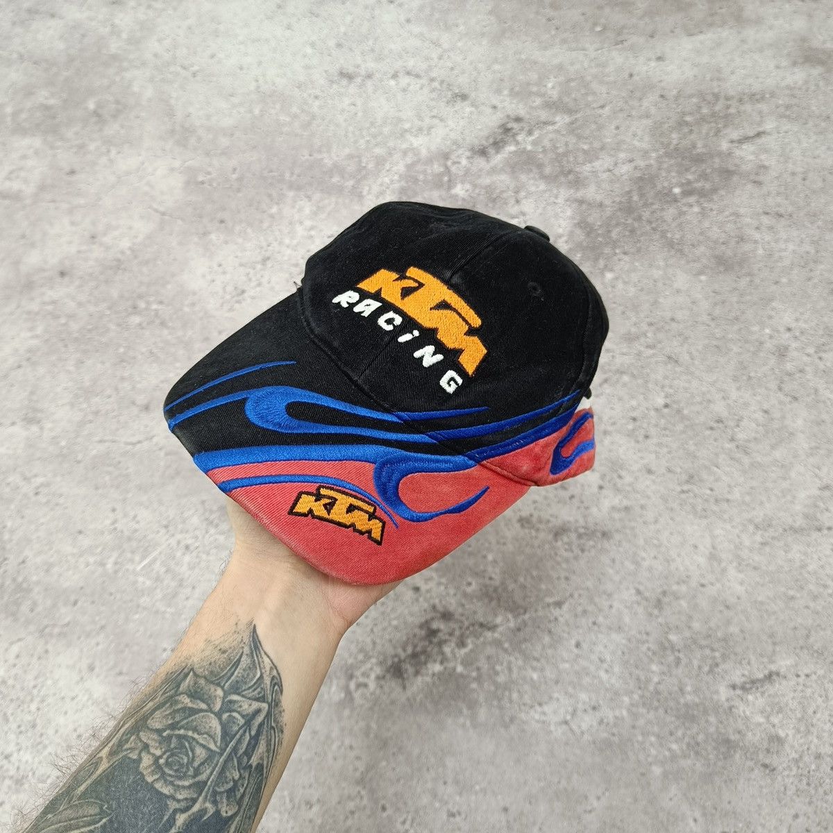 Vintage 90s KTM Flame embroidered racing cap rare y2k og