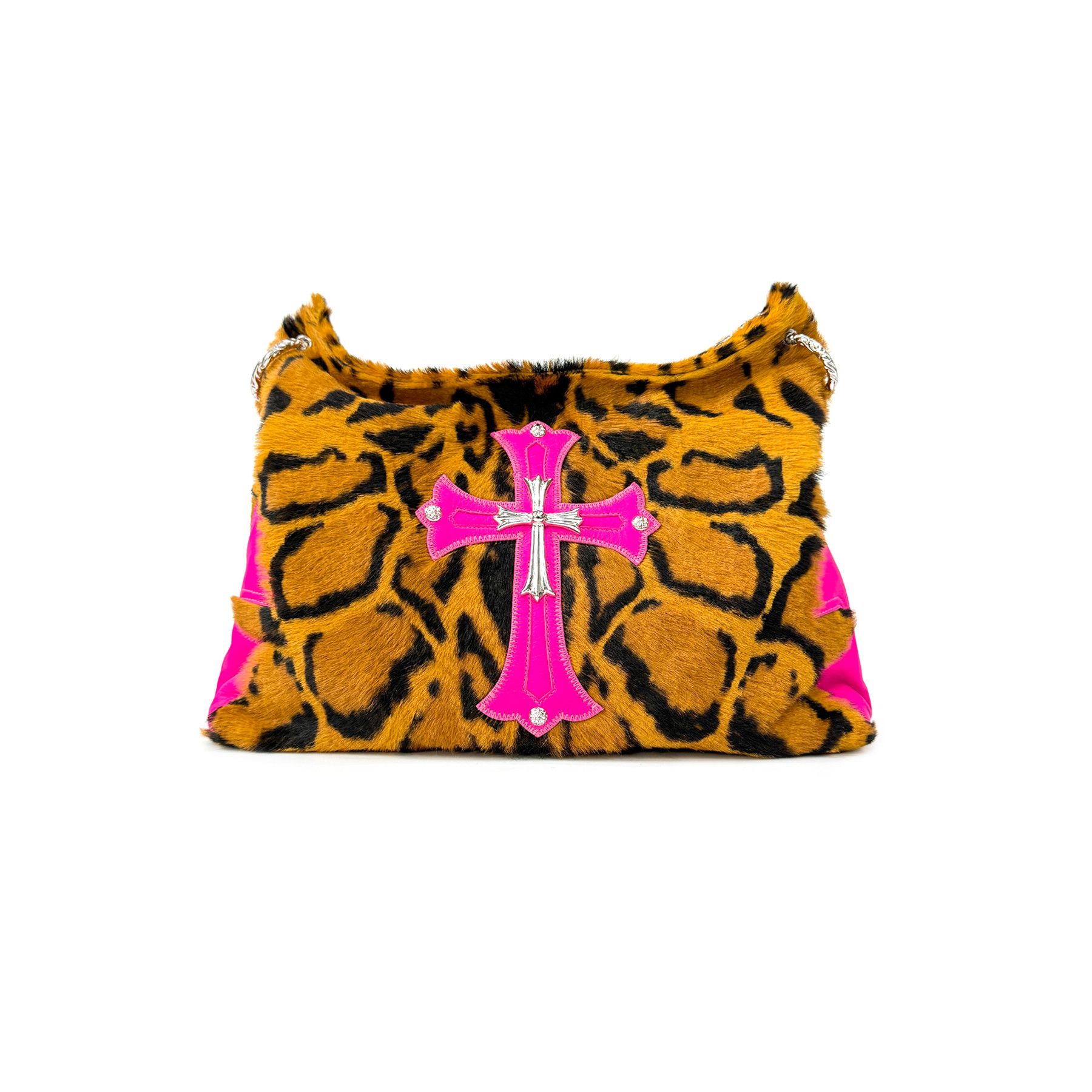 Chrome Hearts Chrome Hearts Leopard Pony Hair Silver Cross Lyon Bag Size ONE SIZE - 1 Thumbnail