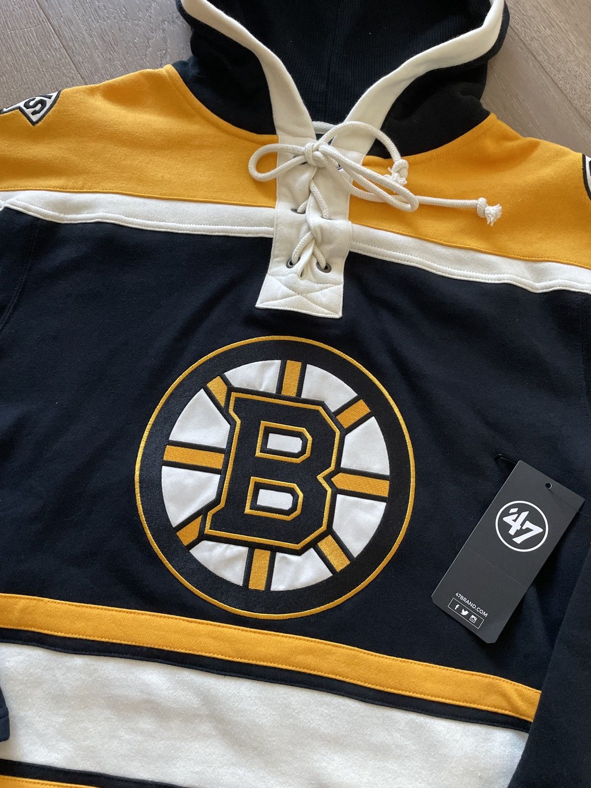 NHL 47 Brand Boston Bruins NHL Lacer Hoodie Jersey Size US M / EU 48-50 / 2 - 2 Thumbnail