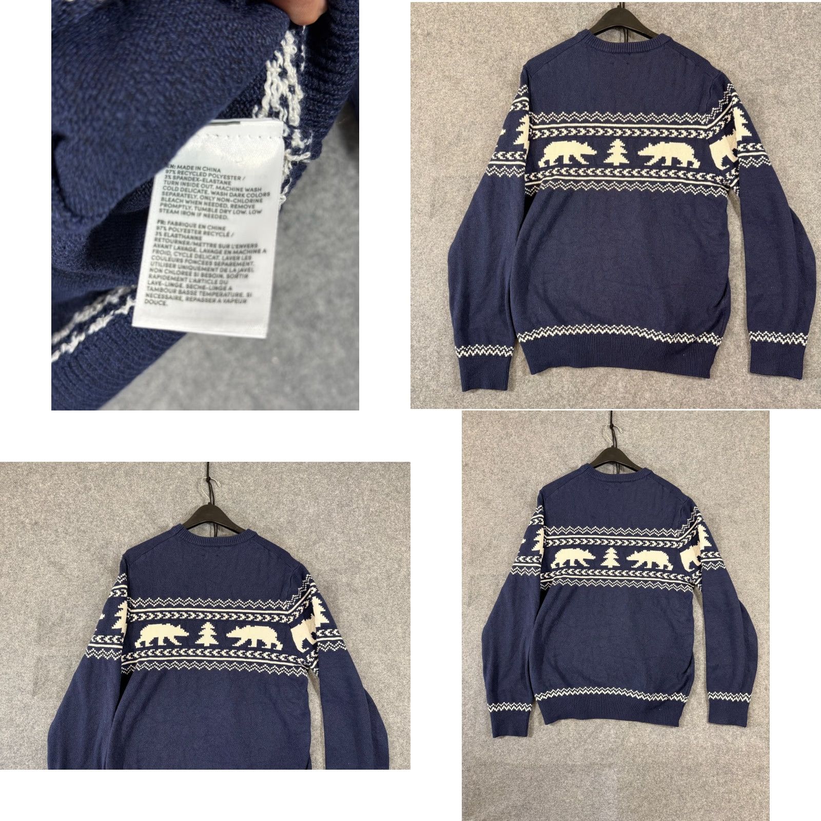 Lands' End VINTAGE Lands' End Sweater Mens M 38-40 Blue Fair Isle Stretch Polar Bear Pullover NWT Size US M / EU 48-50 / 2 - 8 Thumbnail