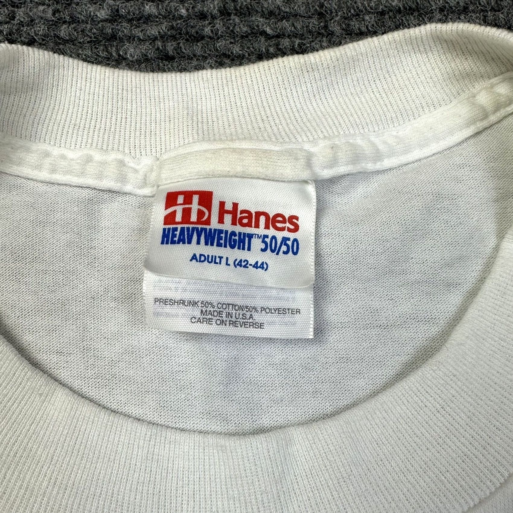 Hanes VINTAGE 90s Atlanta Georgia Graphic T-Shirt Large Hanes Unisex Adult White Crew Neck Short Sleeve 50/50 Single Stitch Duathlon Running Biking USA Size US L / EU 52-54 / 3 - 2 Thumbnail