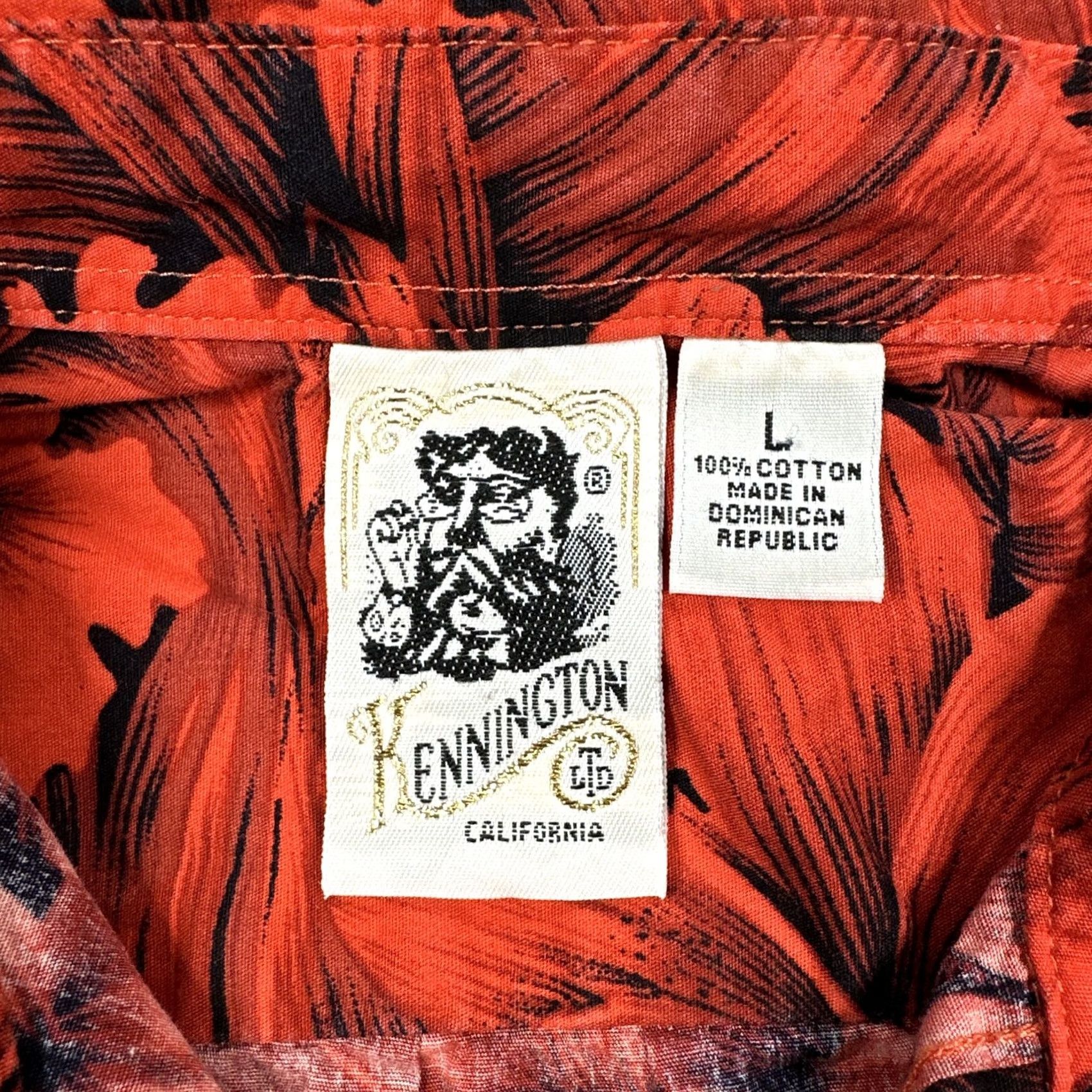 Vintage VINTAGE Kennington Hawaiian Button-Up Shirt L Red Cotton Pocket Size US L / EU 52-54 / 3 - 3 Thumbnail