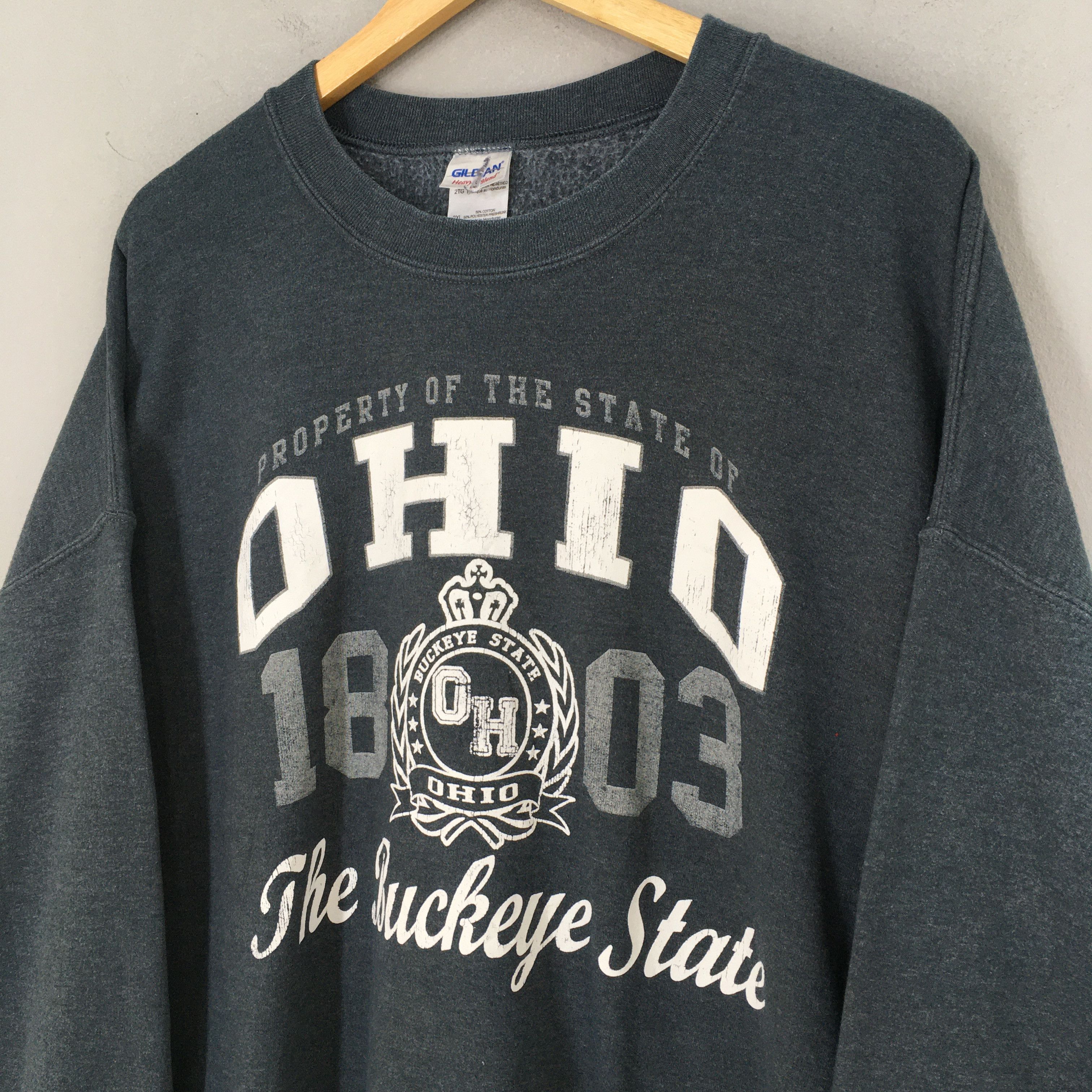 Gildan × NCAA Vintage 90's Buckeyes Ohio State Gray Sweater XXLarge Size US XXL / EU 58 / 5 - 3 Thumbnail